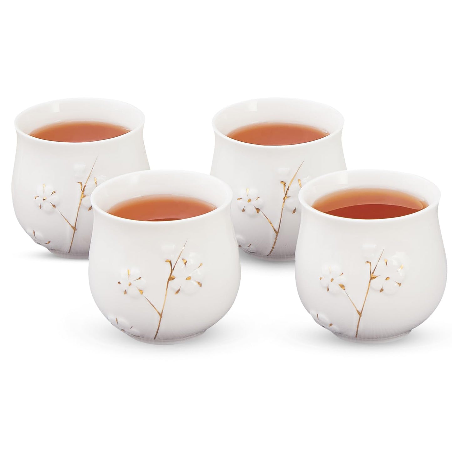 Service à Thé Japonais Dujust, Service à Thé en Porcelaine Noire avec 1 Théière, 6 Tasses à Thé, 1 Plateau de Service, 1 Infuseur en Acier Inoxydable, Magnifique Service à Thé Asiatique pour les Amateurs de Thé/Femmes/Hommes (Campagne Dorée)
