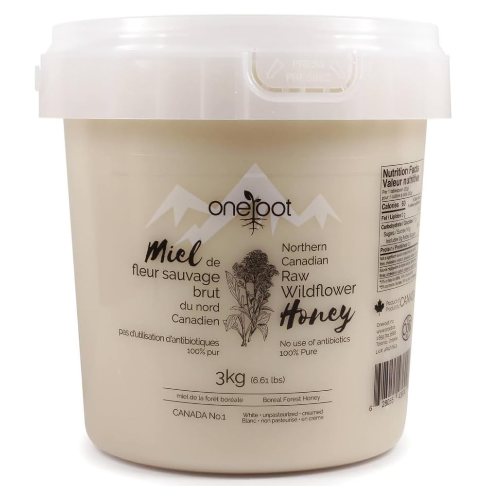 Creamed Raw Canadian Boreal Forest Wildflower Honey - 3 Sizes - by Oneroot