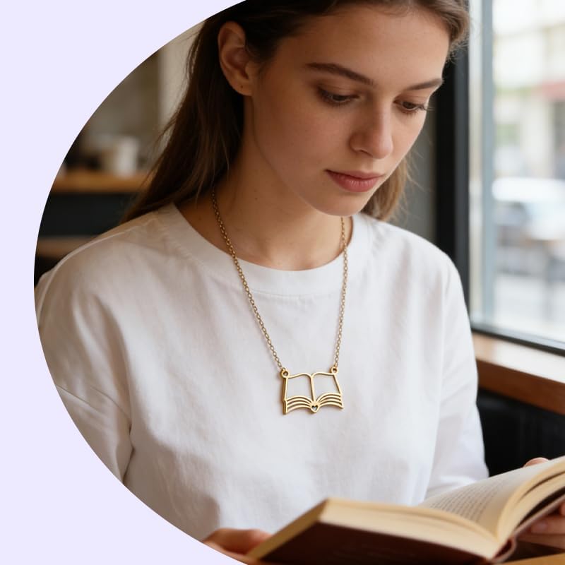 Collier Pendentif Livre