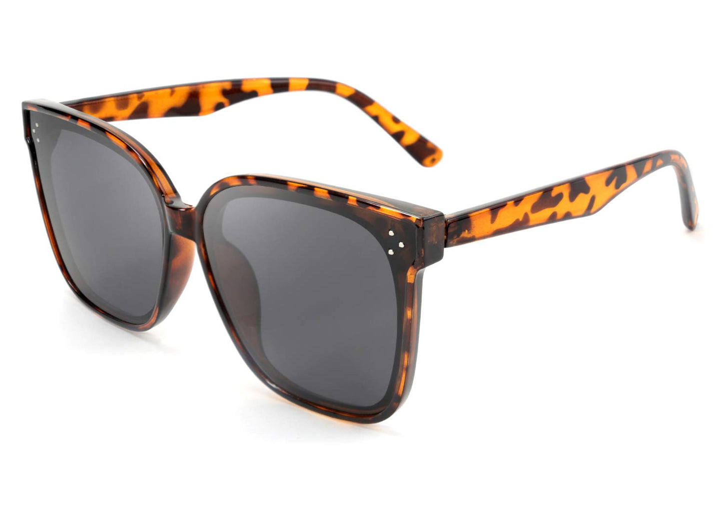 FEISEDY Lunettes de soleil polarisées carrées surdimensionnées rétro pour femmes et hommes, style minimaliste B2600