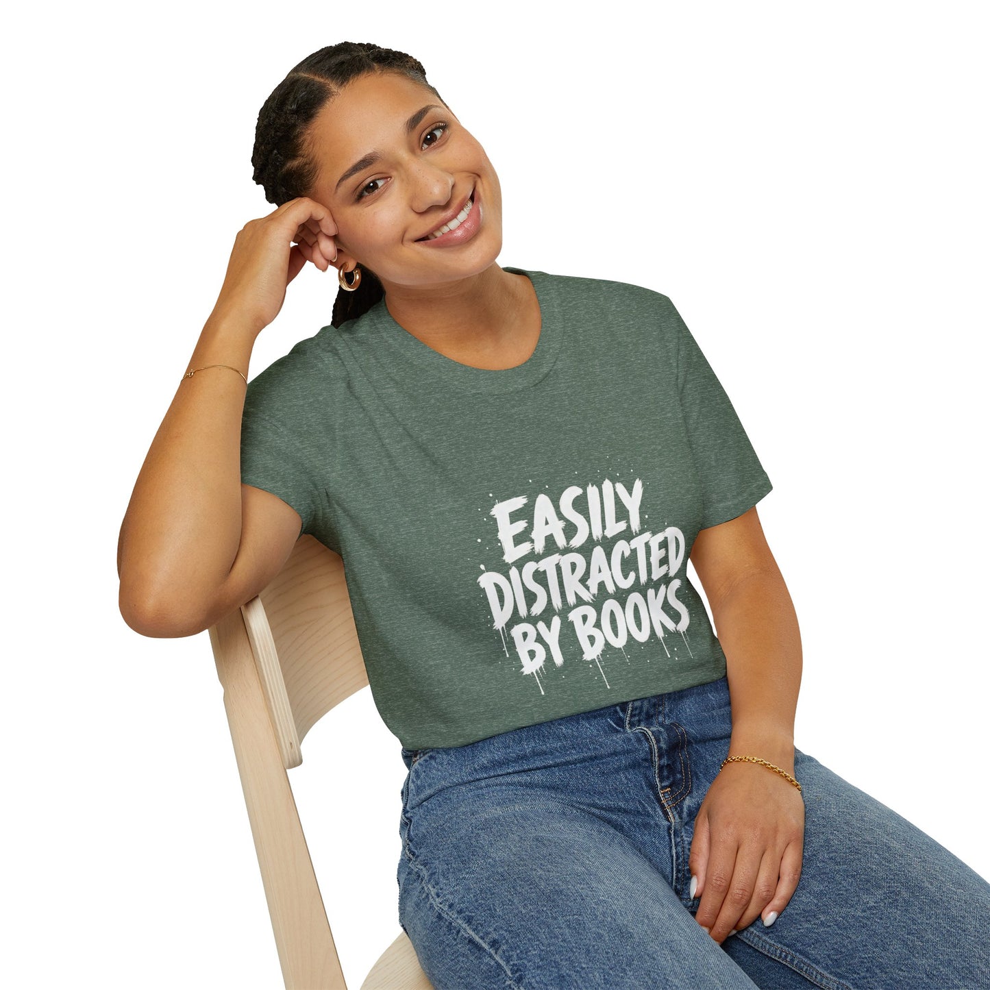 Lightweight Fabric - "Easily Distracted by Books" T‑Shirt