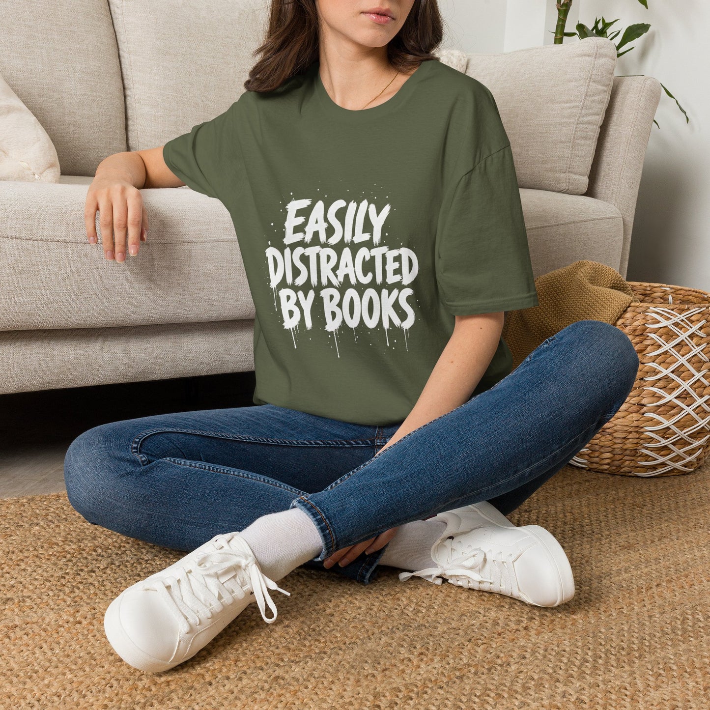 Lightweight Fabric - "Easily Distracted by Books" T‑Shirt
