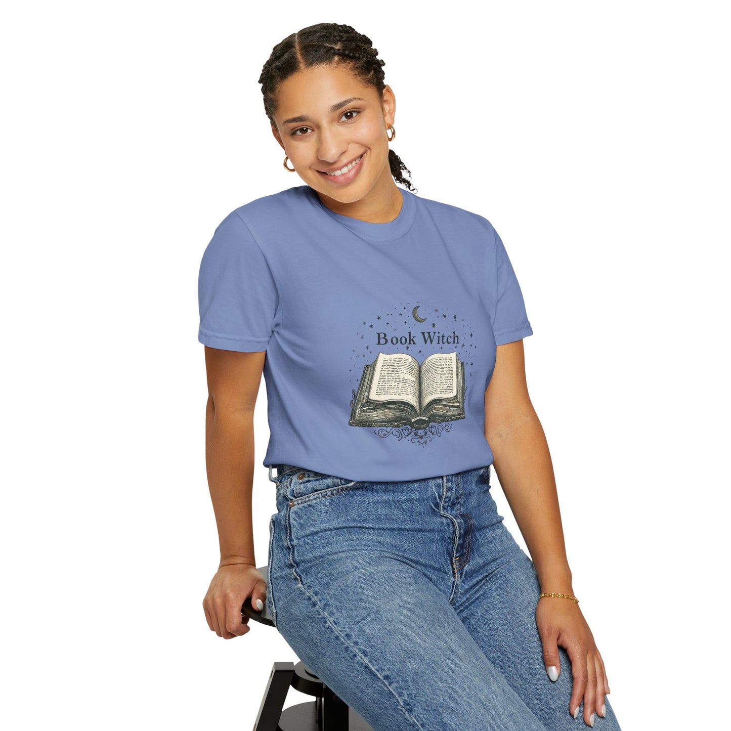 "Book Witch" T-Shirt — Vintage Open Spellbook Design for Readers & Witches