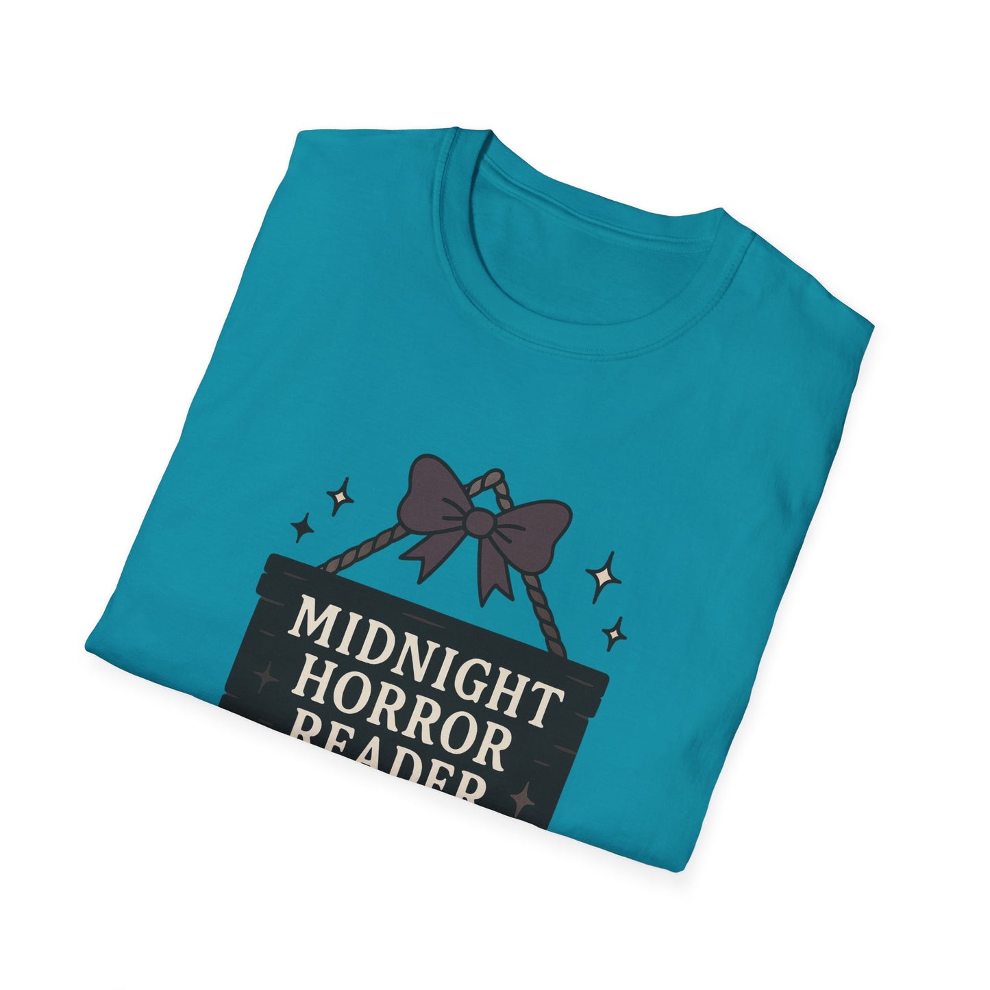 Lightweight Fabric - "Midnight Horror Reader" T-Shirt — Spooky Book Lover Graphic Tee