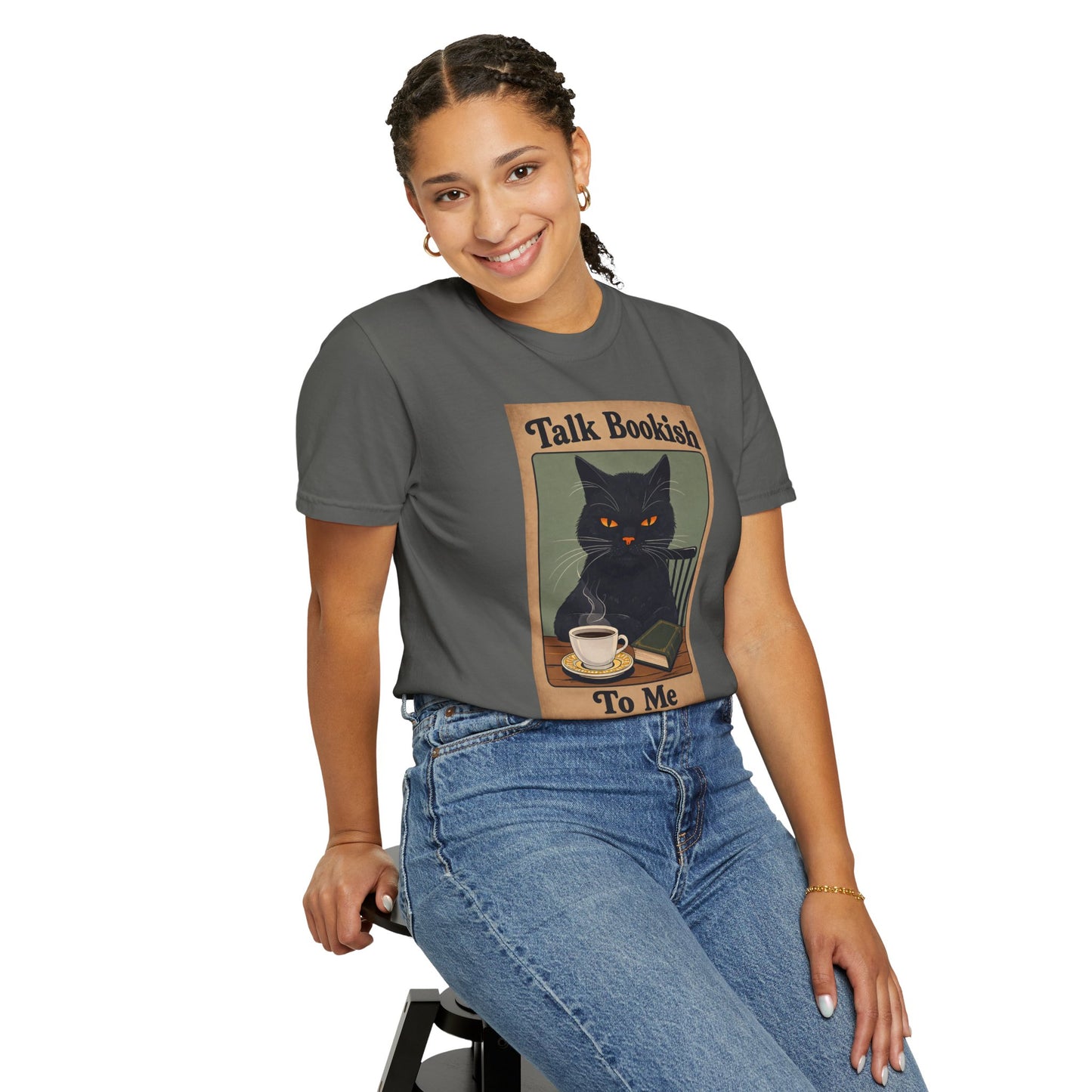 "Talk Bookish To Me" Cat T-Shirt