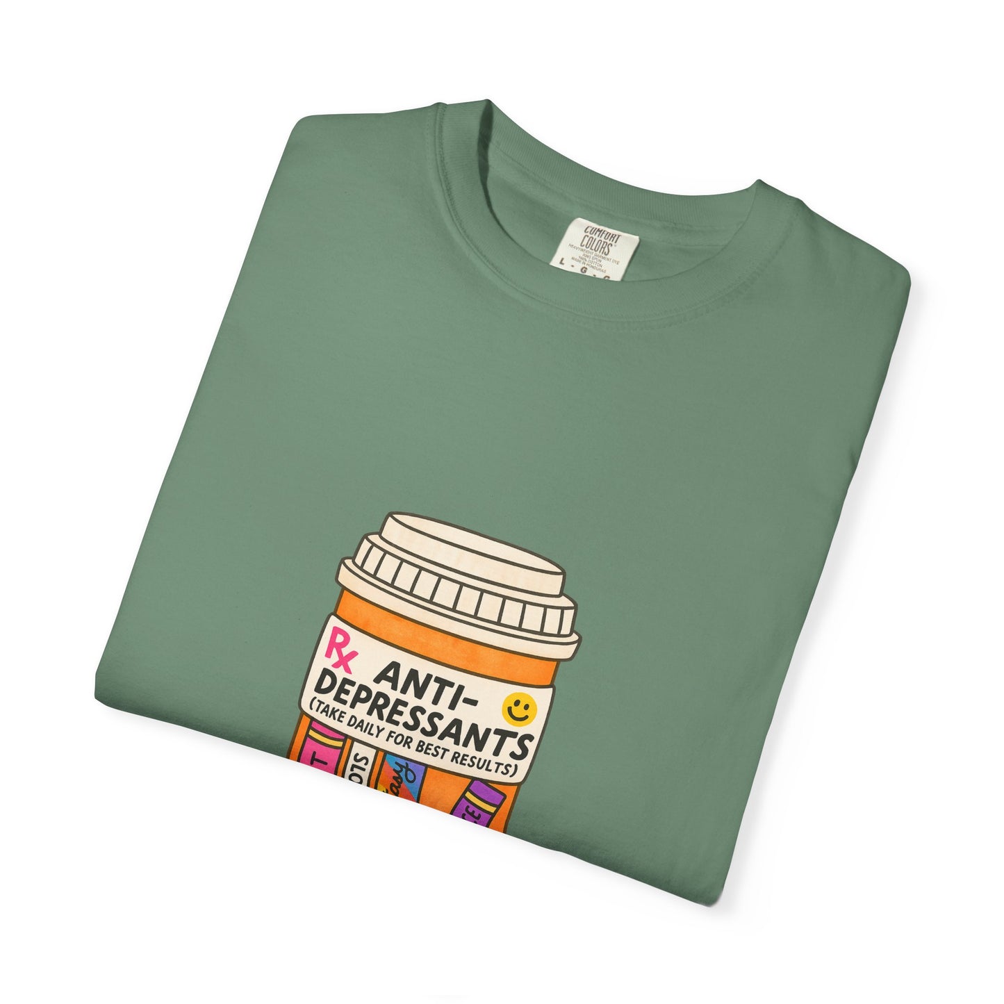 T-Shirt — "Anti-Depressants" Coffee & Books Graphic Tee