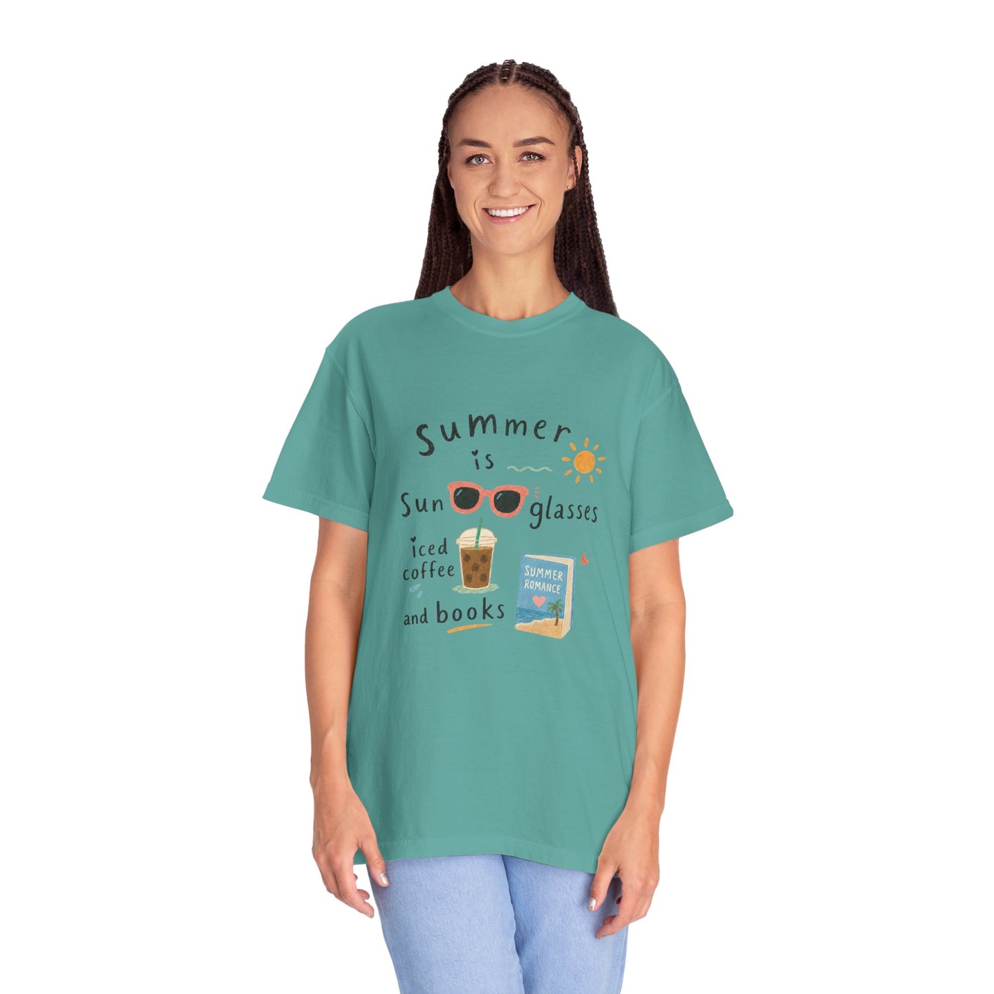 "Summer Is Sunglasses, Iced Coffee & Books" T-Shirt