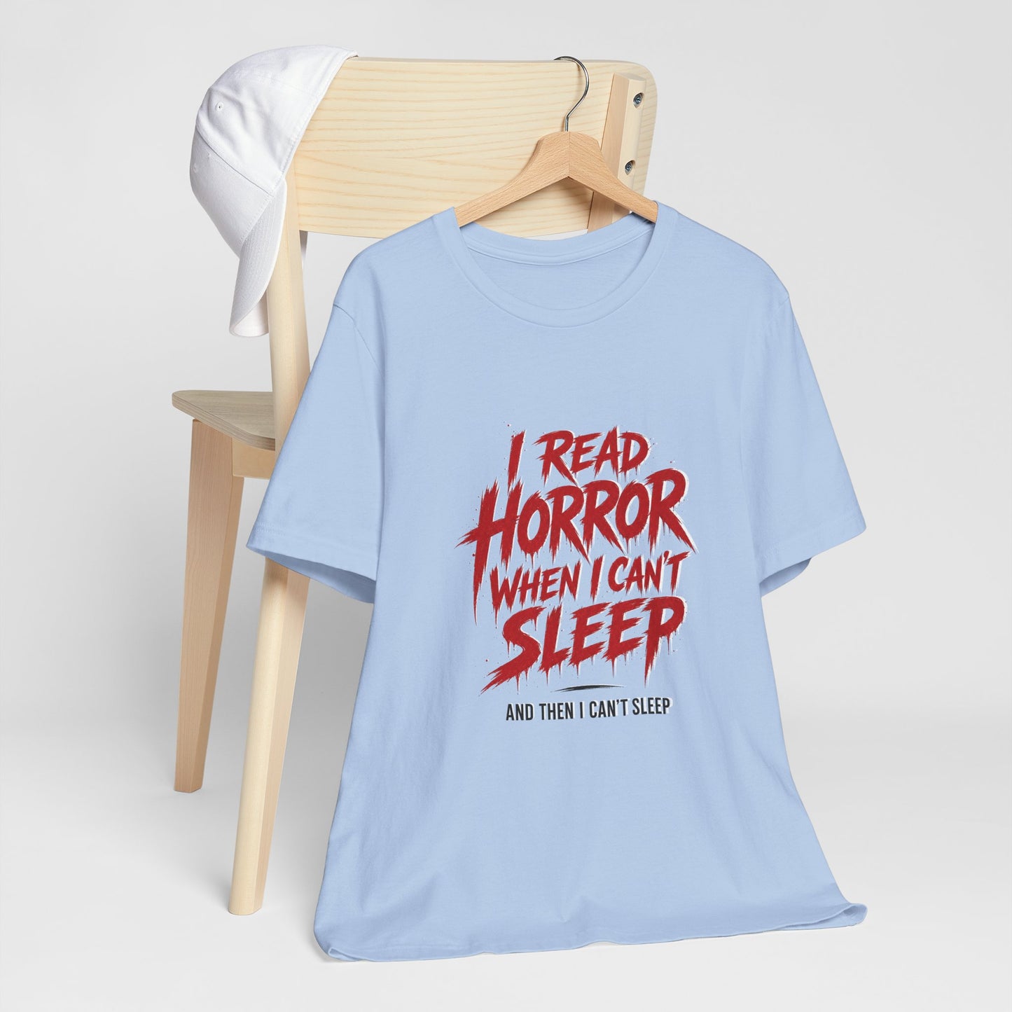 Airlume Cotton - Horror Reader Tee — "I Read Horror When I Can’t Sleep" Graphic T-Shirt