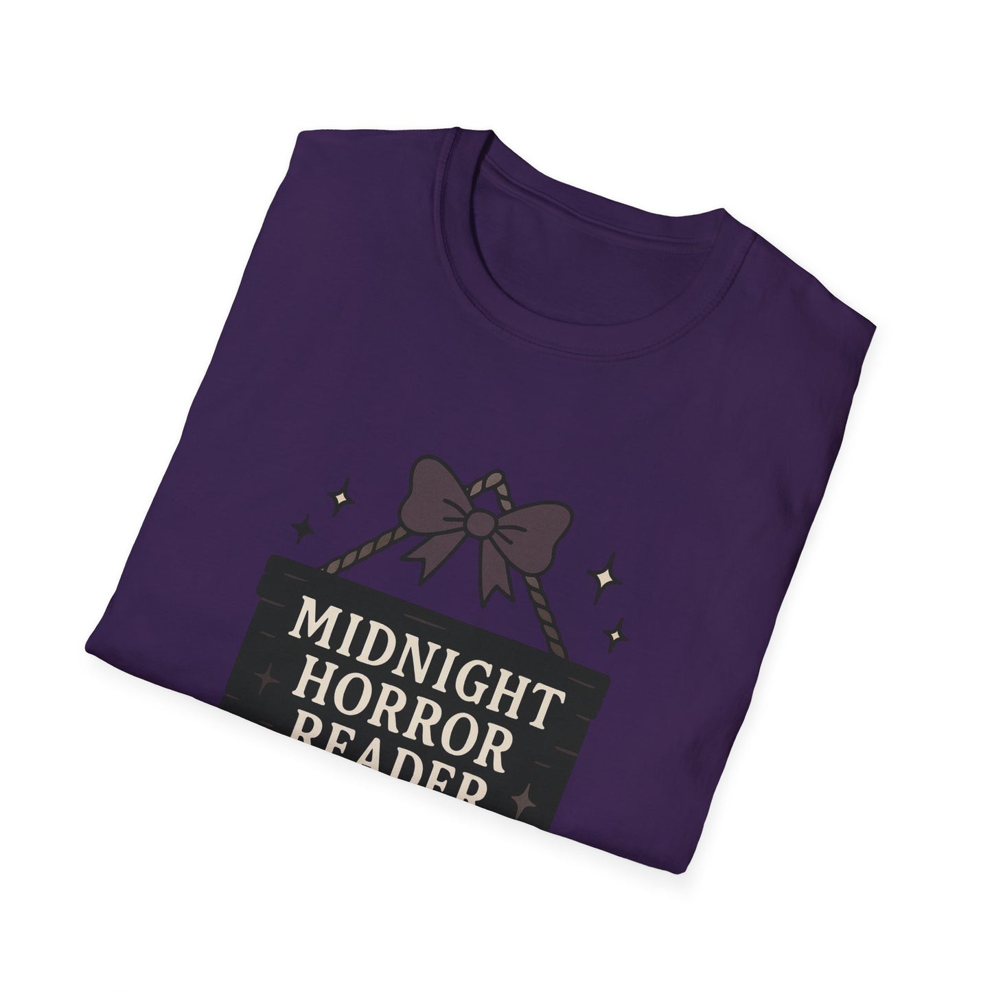 Lightweight Fabric - "Midnight Horror Reader" T-Shirt — Spooky Book Lover Graphic Tee