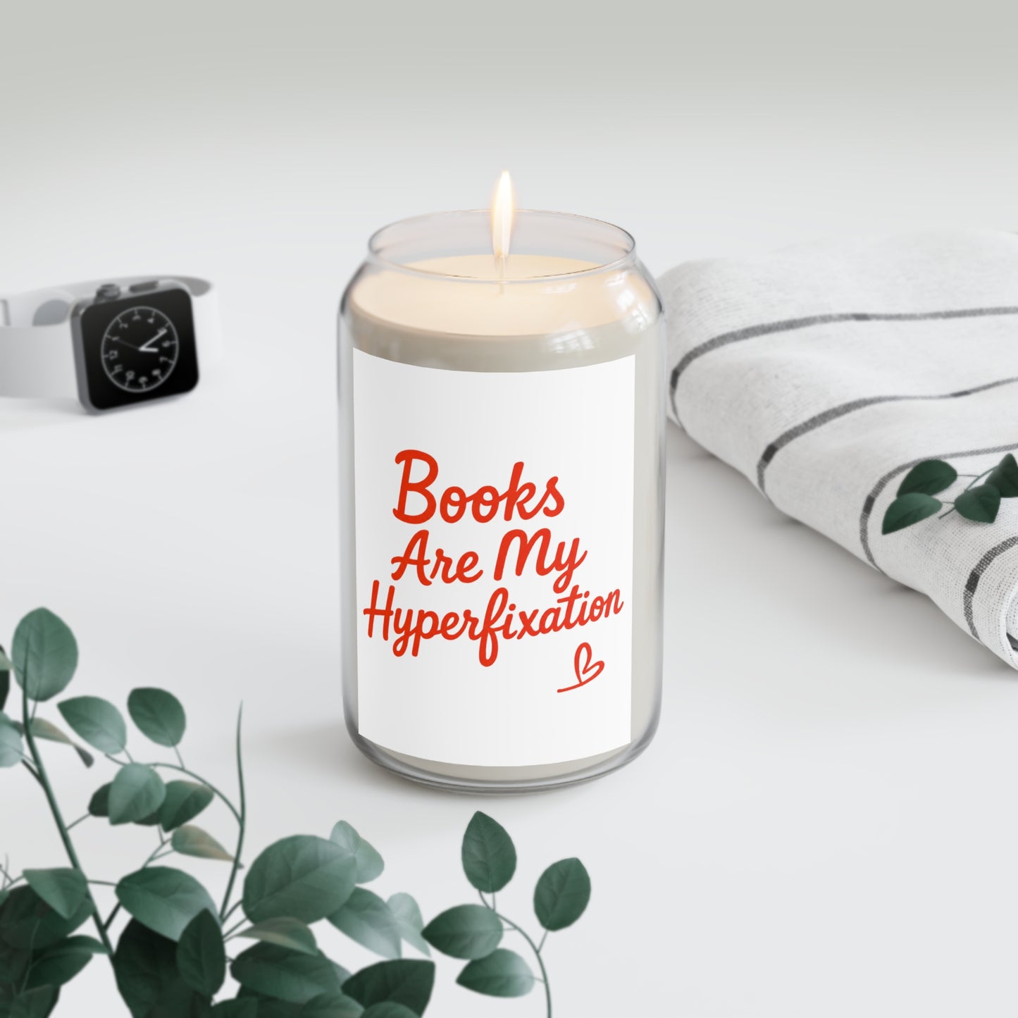 Book Lover Soy Candle — “Books Are My Hyperfixation” Scented Candle (13.75oz)