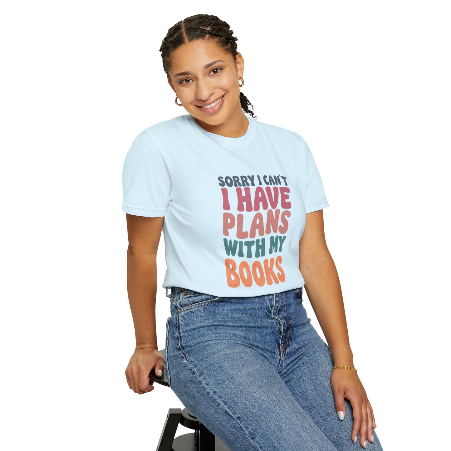 Book Lover T-Shirt — "Sorry I Can't, I Have Plans With My Books" Graphic Tee