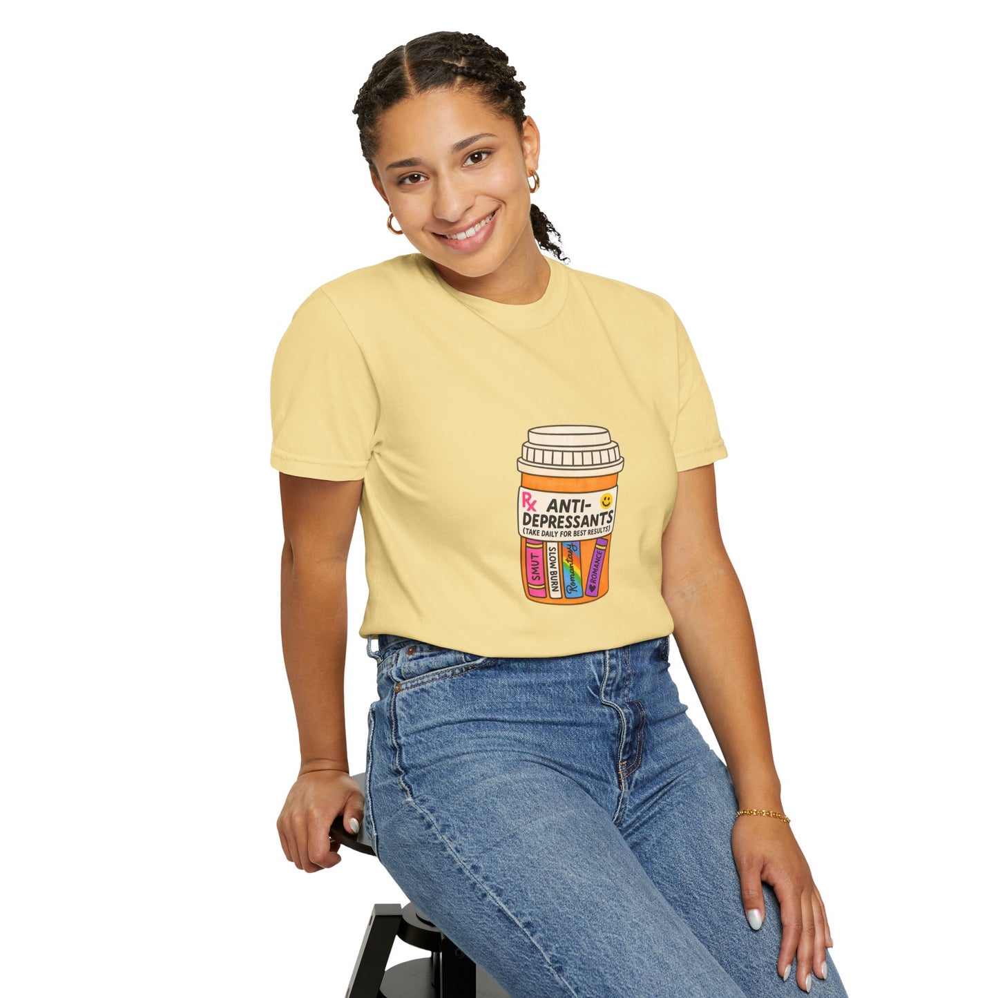 T-Shirt — "Anti-Depressants" Coffee & Books Graphic Tee