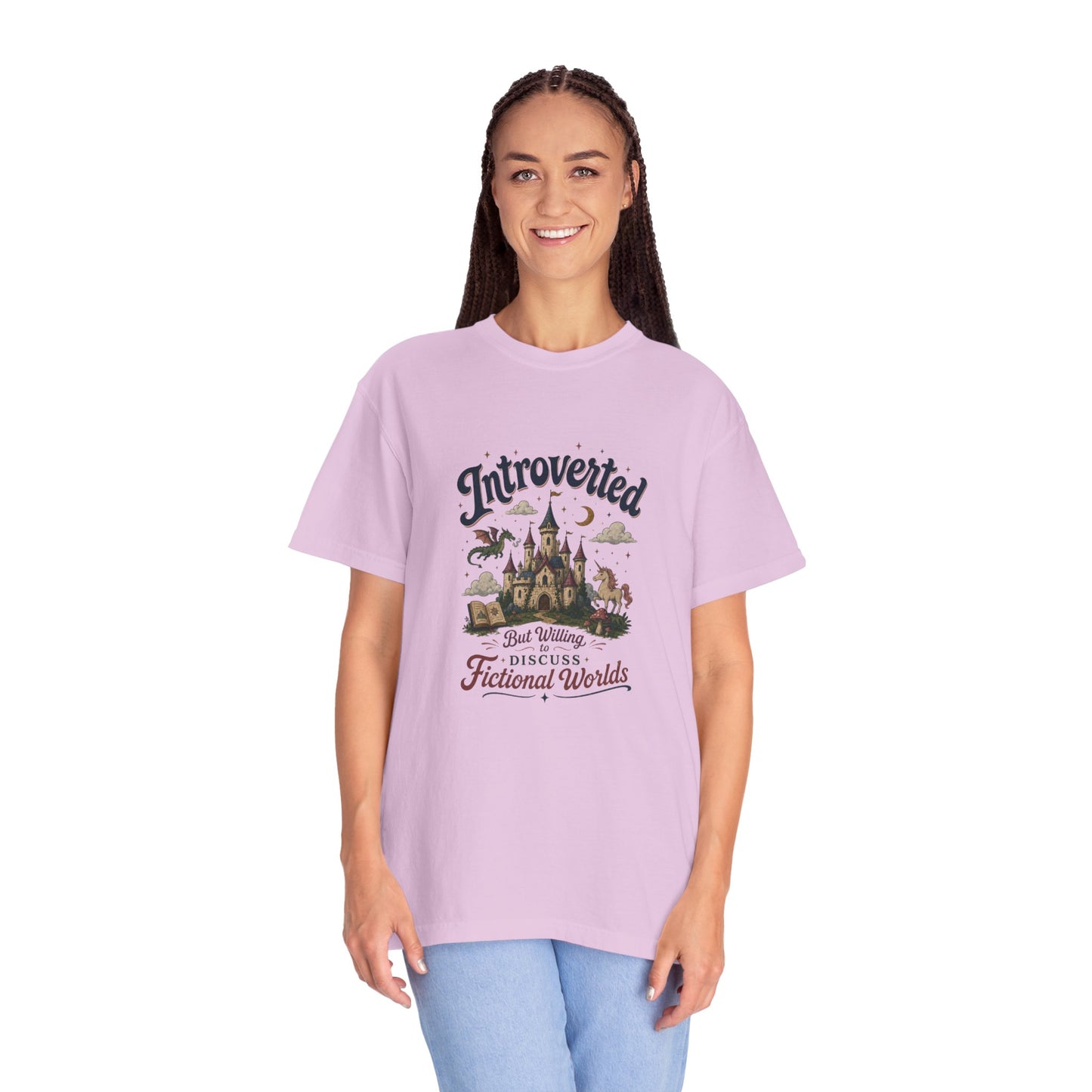 "Introverted But Willingly Discuss Fictional Worlds" Fantasy Lovers T-Shirt