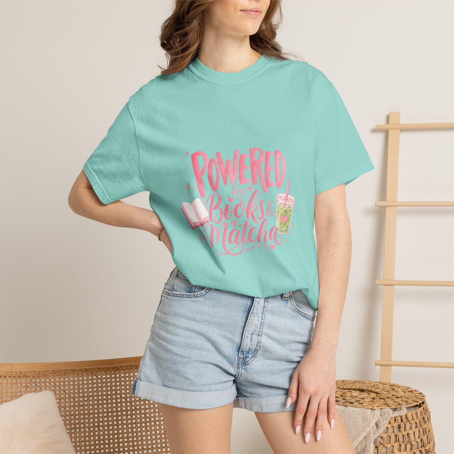 "Powered by Books & Matcha" T-Shirt