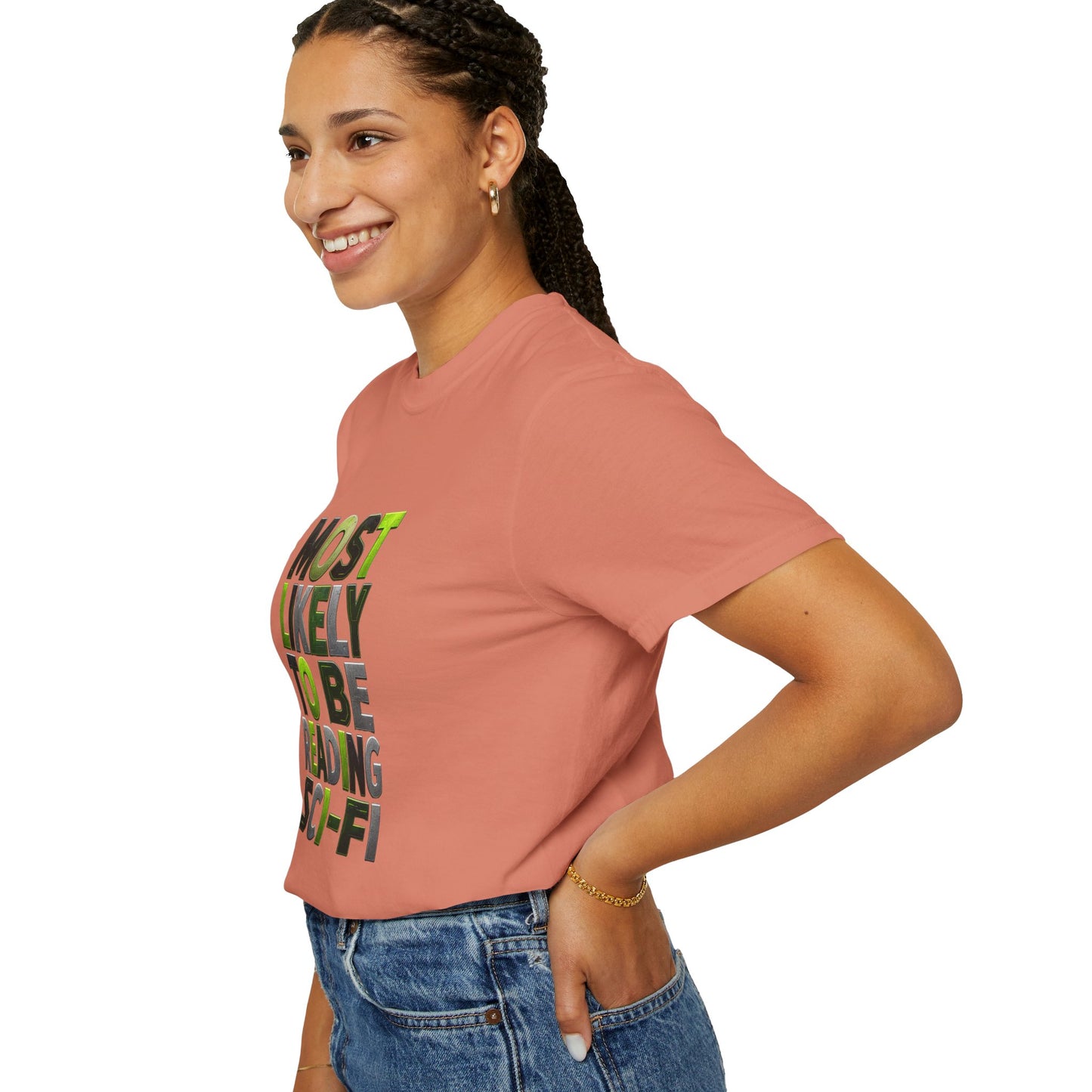 "Most Likely To Be Reading Sci‑Fi" T-Shirt for Science Fiction Book Lovers