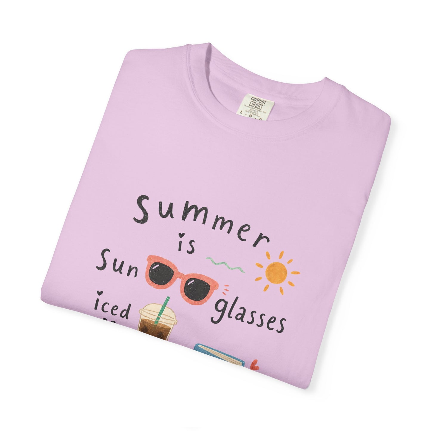 "Summer Is Sunglasses, Iced Coffee & Books" T-Shirt