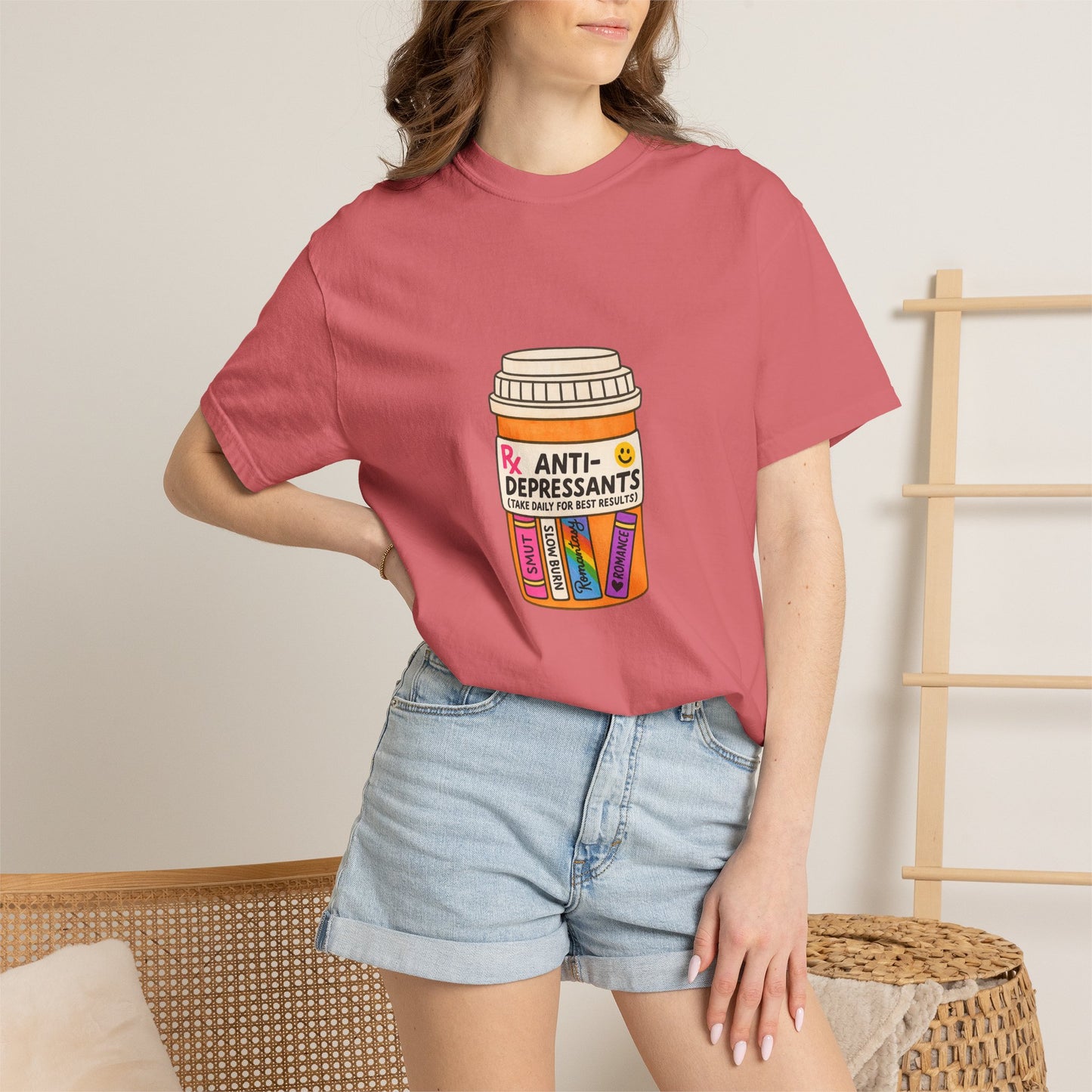 T-Shirt — "Anti-Depressants" Coffee & Books Graphic Tee