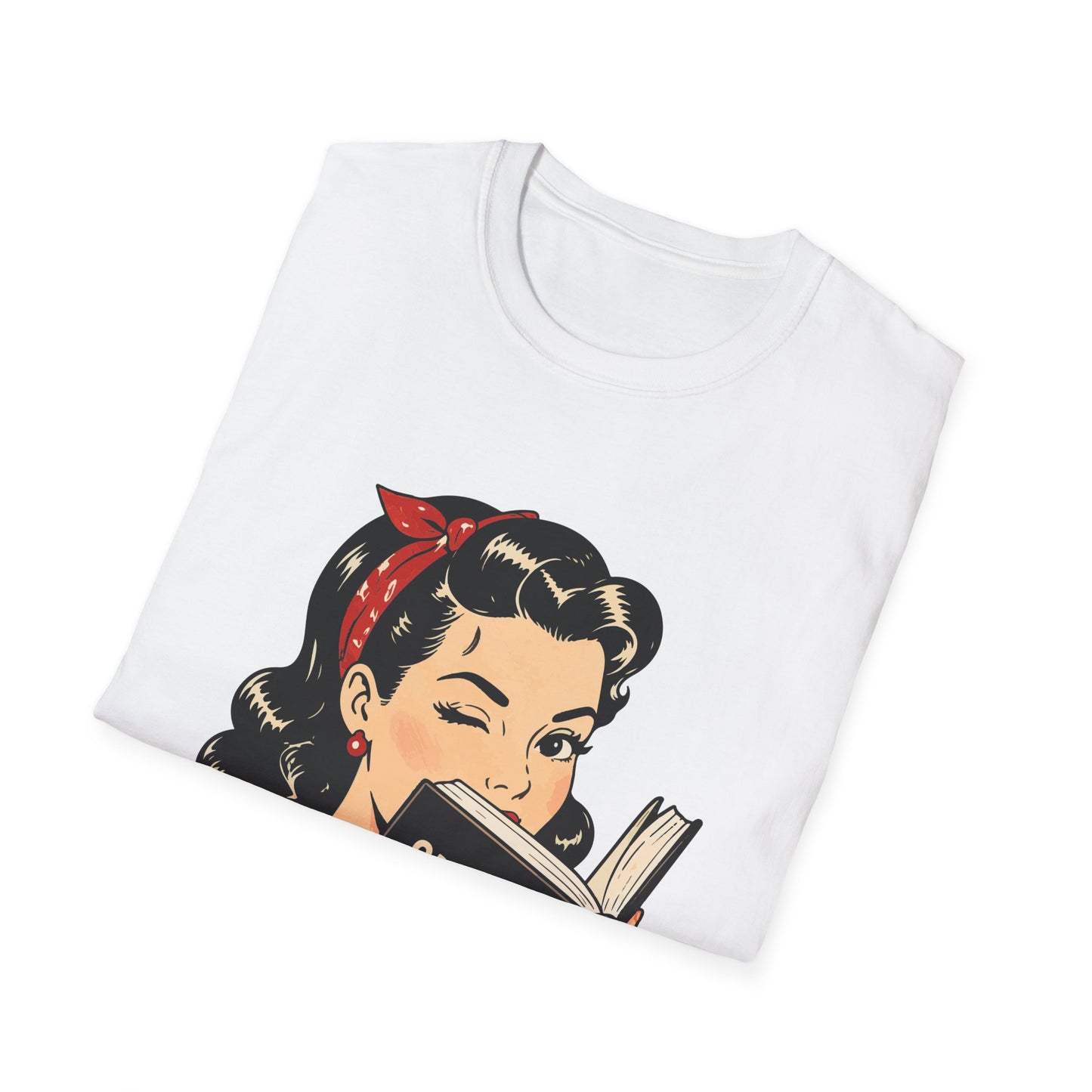 Lightweight Fabric - Vintage Pin-up Reading Tee — "Smutty Content" Graphic T-Shirt