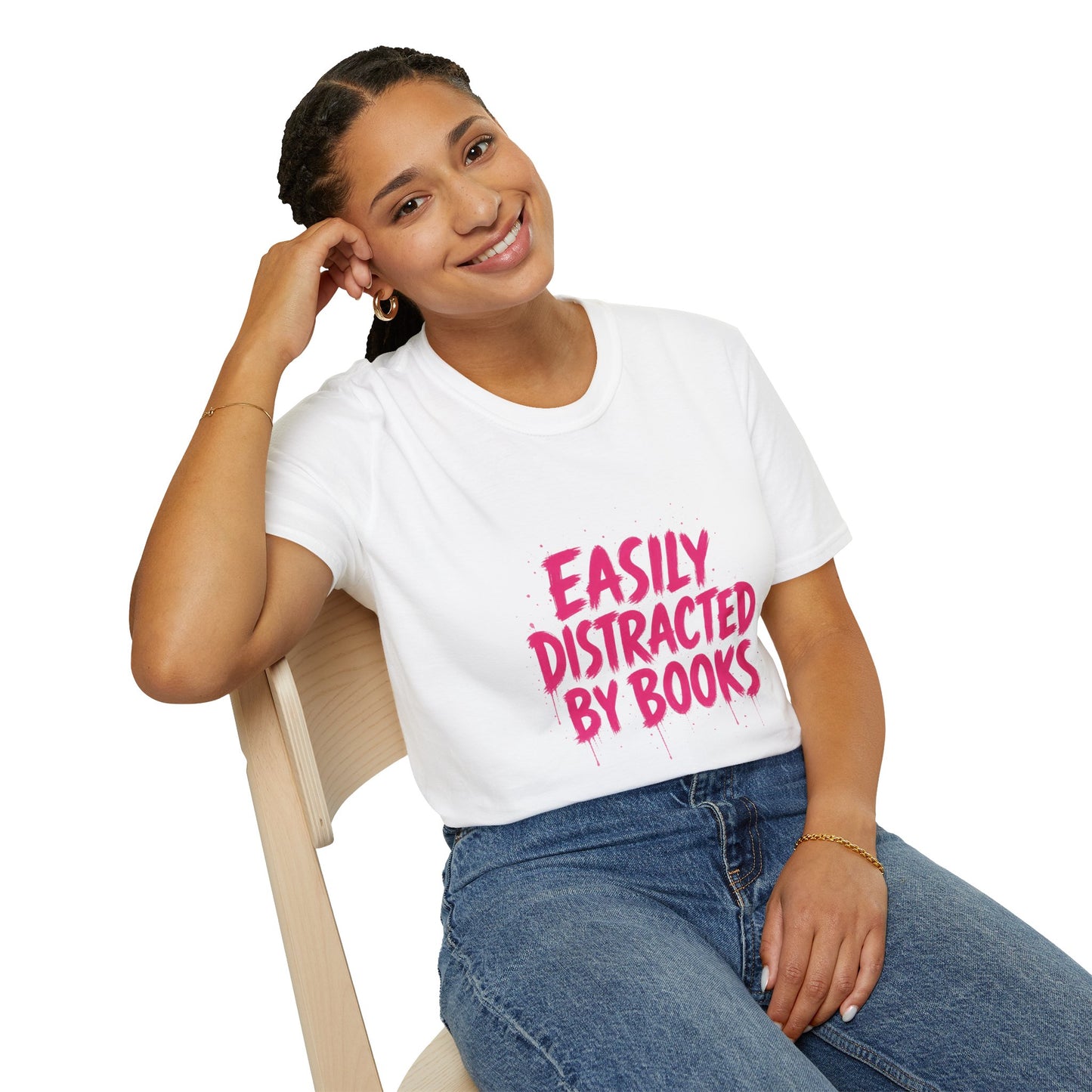 Lightweight Fabric - "Easily Distracted by Books" T‑Shirt
