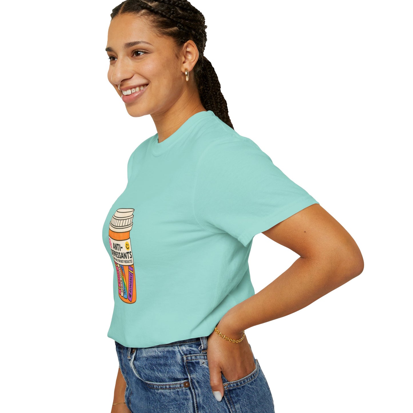 T-Shirt — "Anti-Depressants" Coffee & Books Graphic Tee