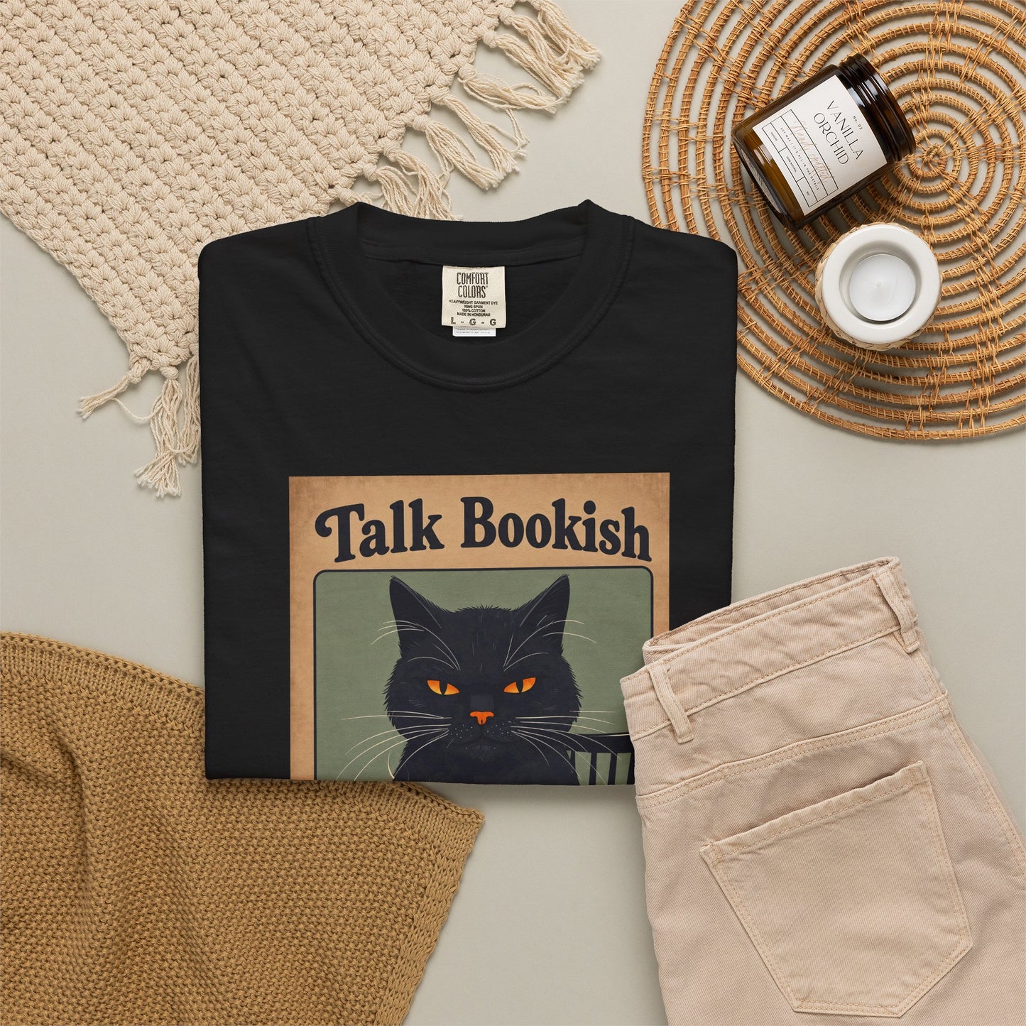 "Talk Bookish To Me" Cat T-Shirt
