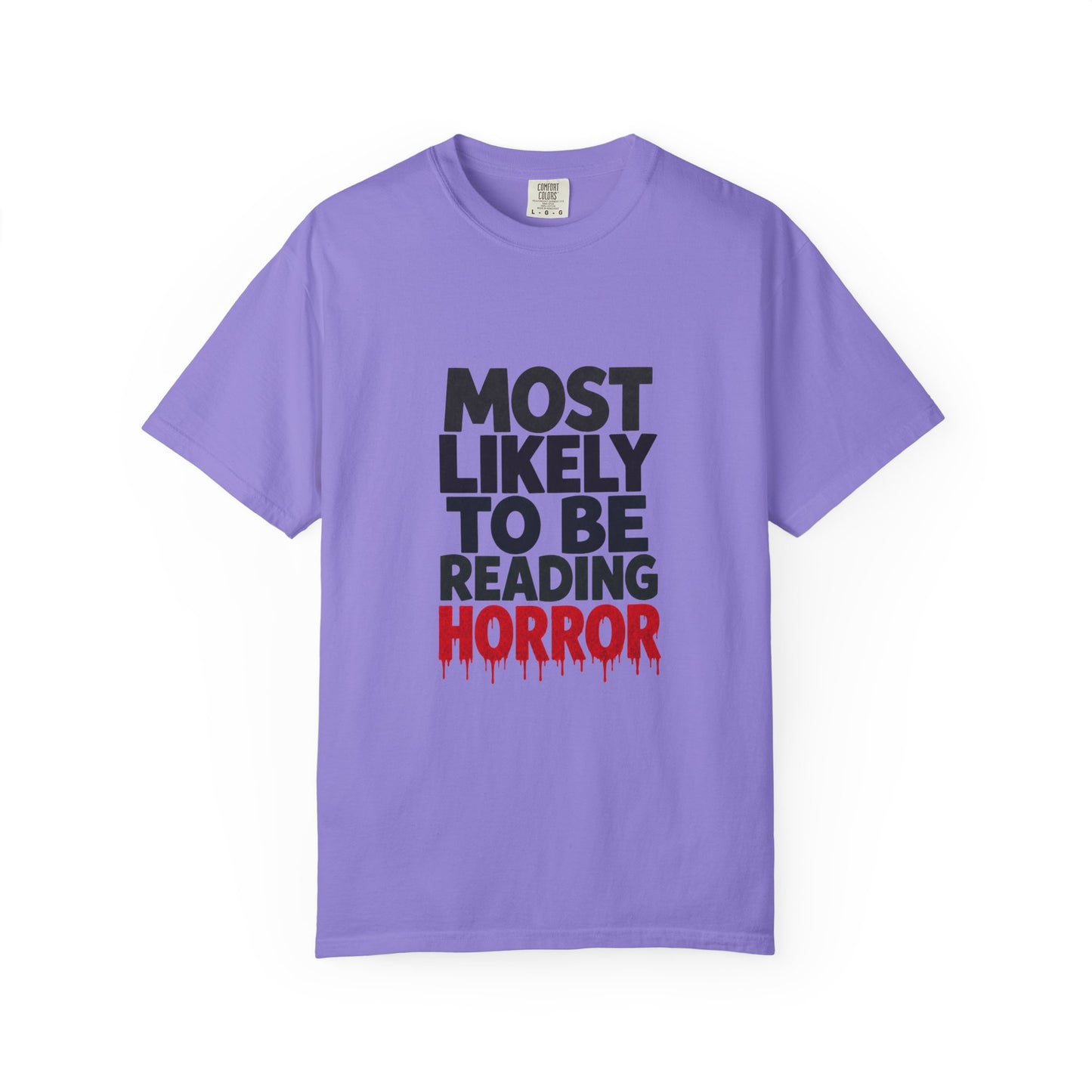 Horror Reader T-Shirt — "Most Likely to Be Reading Horror" Graphic Tee