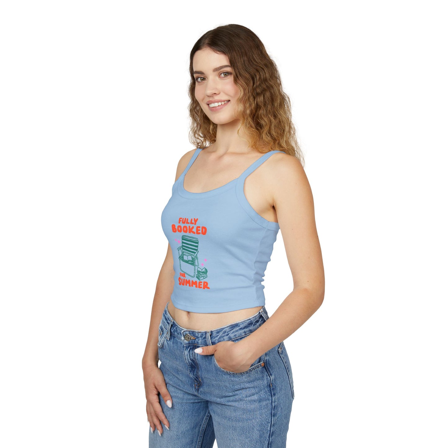 "Fully Booked for Summer" Tank Top — Beach Chair Reading Crop Top