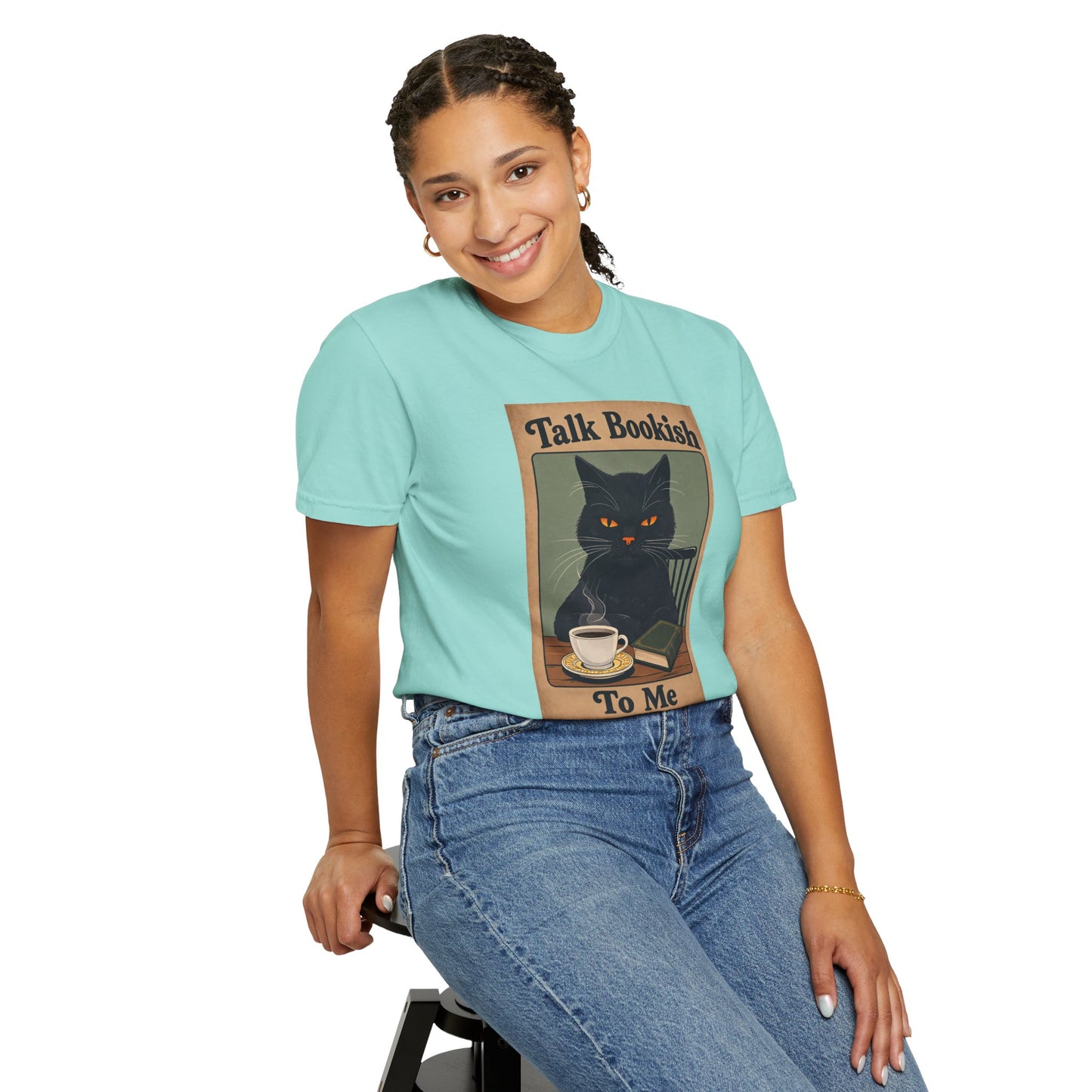 "Talk Bookish To Me" Cat T-Shirt