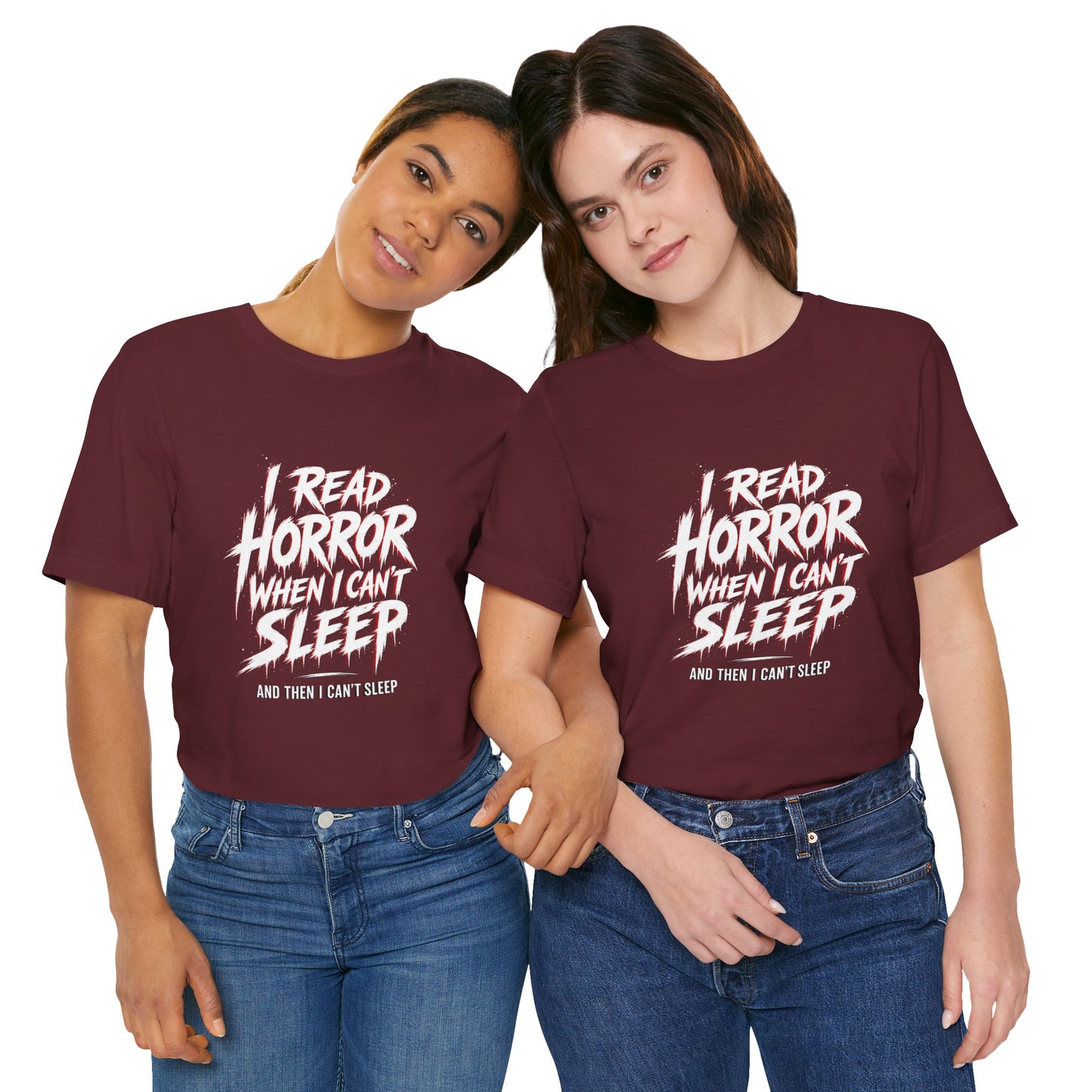 Airlume Cotton - Horror Reader Tee — "I Read Horror When I Can’t Sleep" Graphic T-Shirt