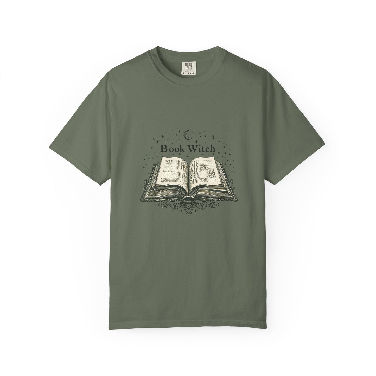"Book Witch" T-Shirt — Vintage Open Spellbook Design for Readers & Witches