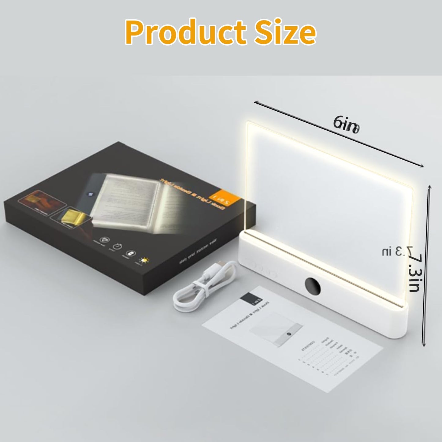 2-in-1 Flat Reading Light & Bedside Lamp with Timer