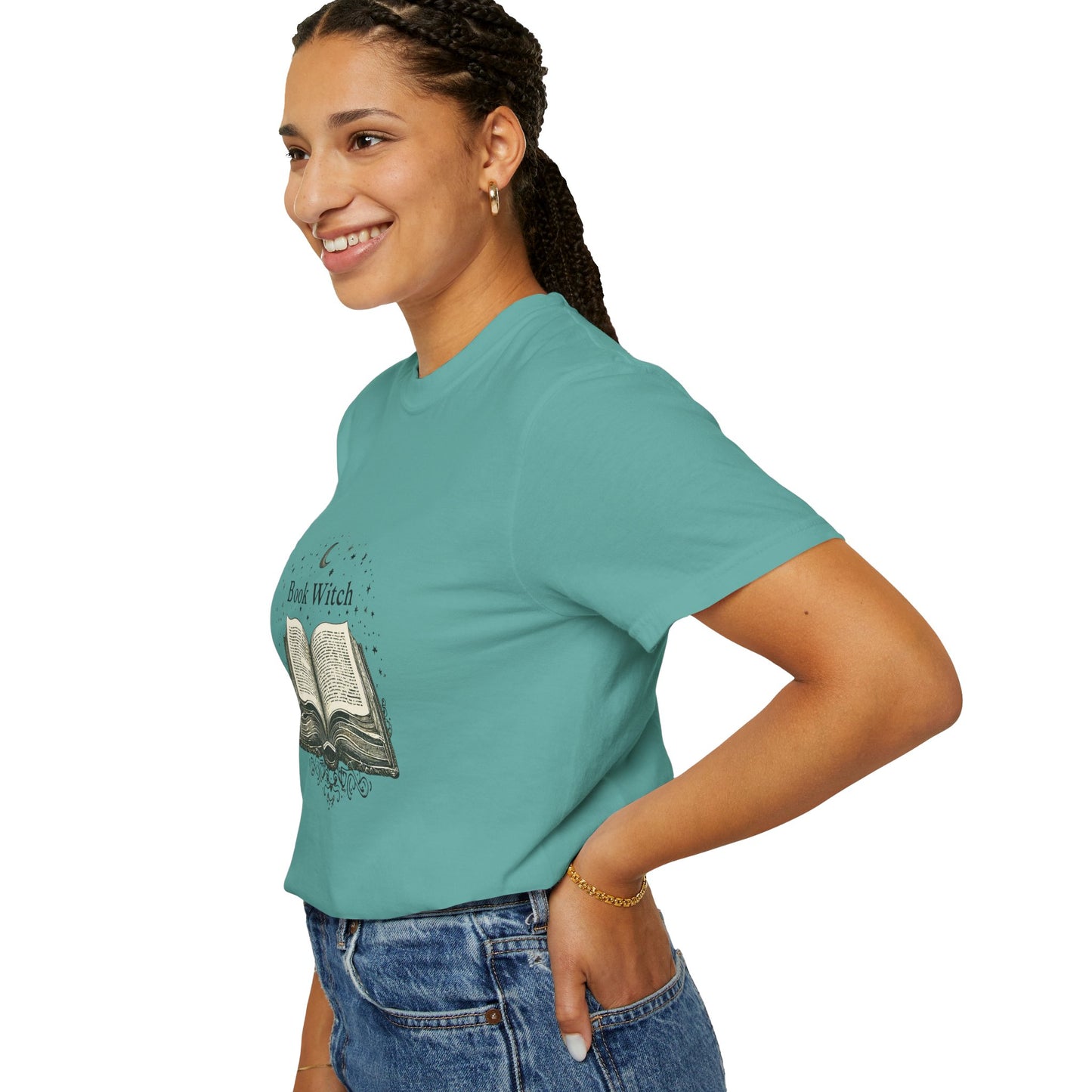 "Book Witch" T-Shirt — Vintage Open Spellbook Design for Readers & Witches