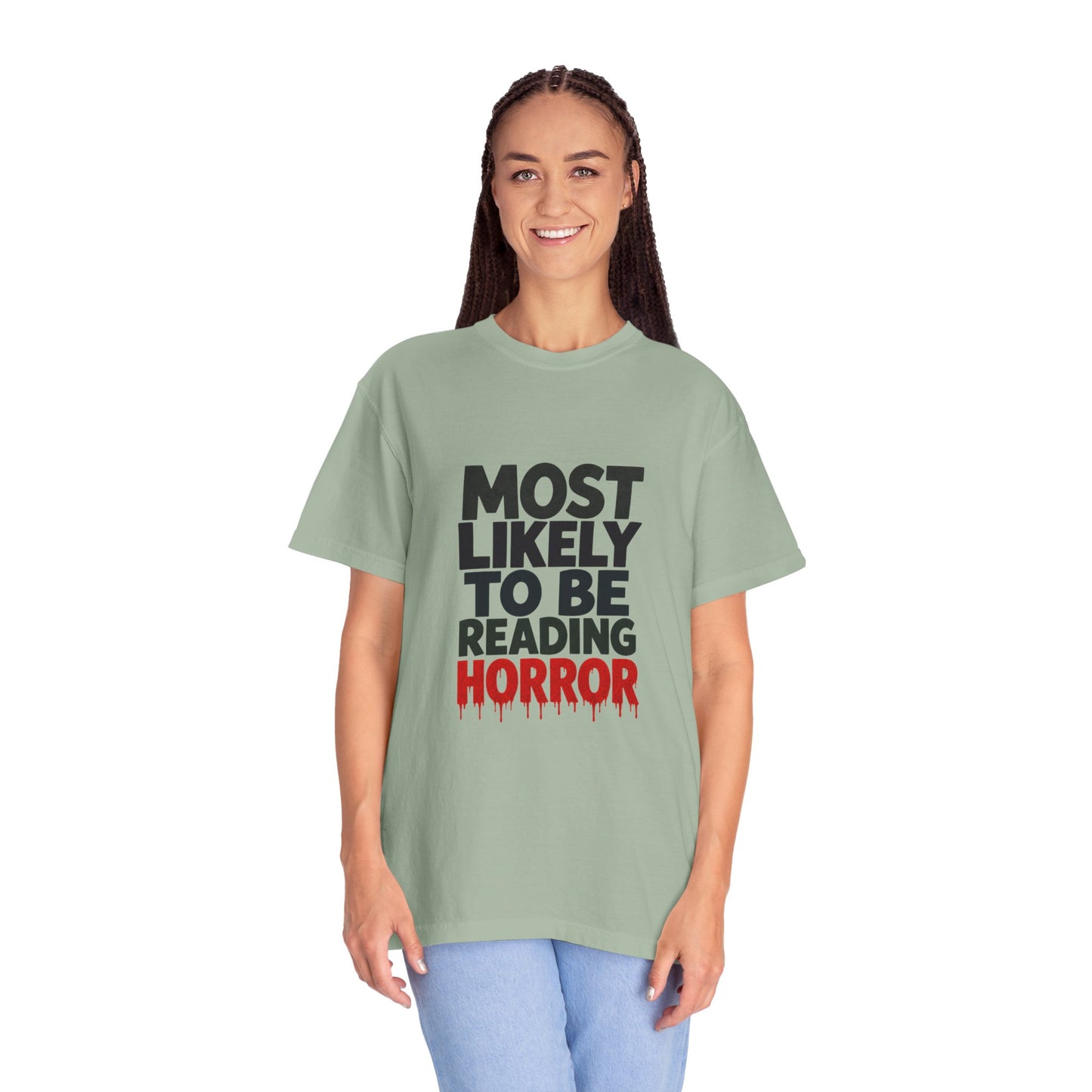 Horror Reader T-Shirt — "Most Likely to Be Reading Horror" Graphic Tee