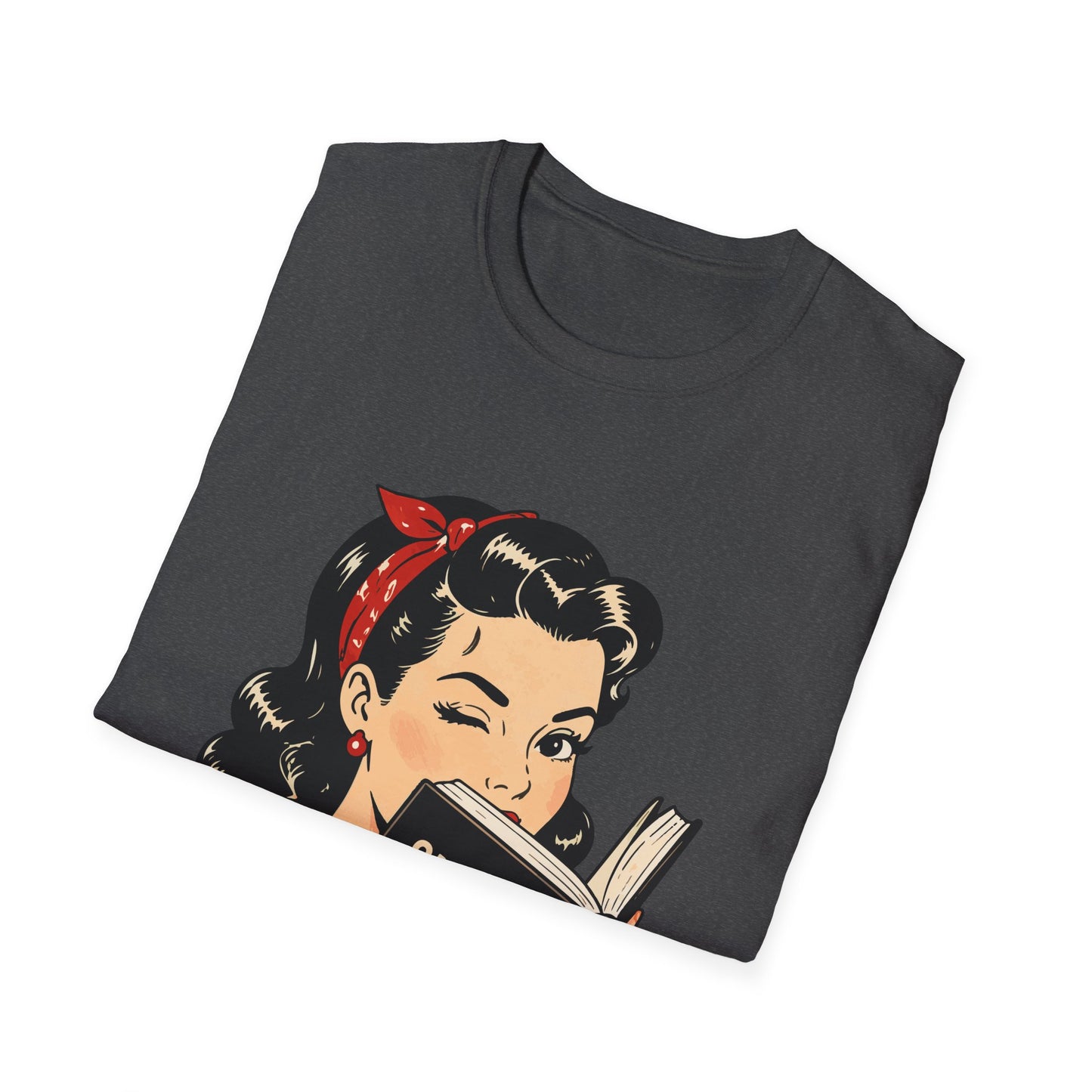 Lightweight Fabric - Vintage Pin-up Reading Tee — "Smutty Content" Graphic T-Shirt