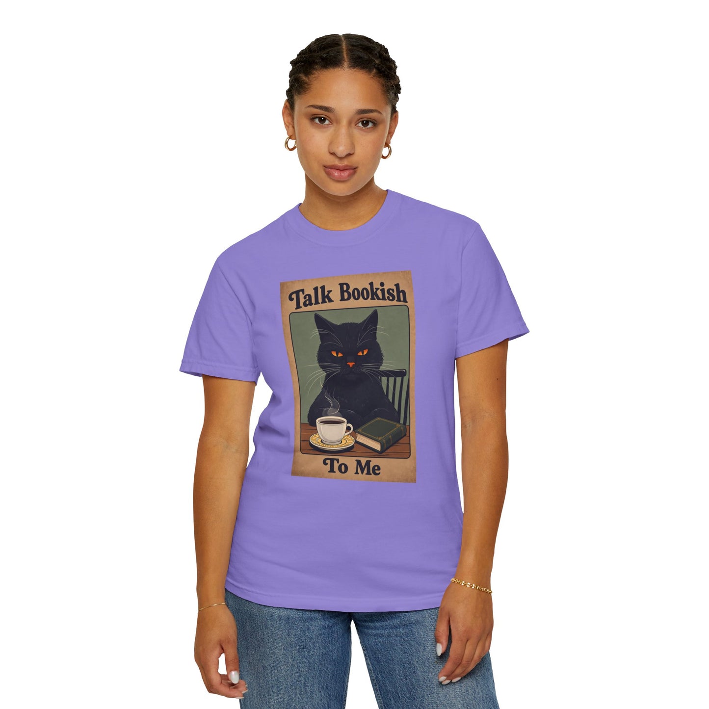 "Talk Bookish To Me" Cat T-Shirt