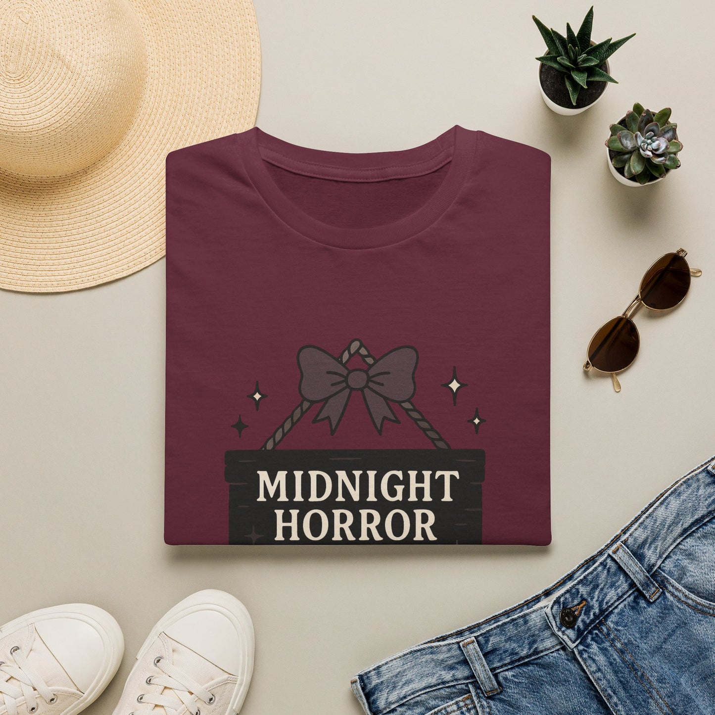 Lightweight Fabric - "Midnight Horror Reader" T-Shirt — Spooky Book Lover Graphic Tee