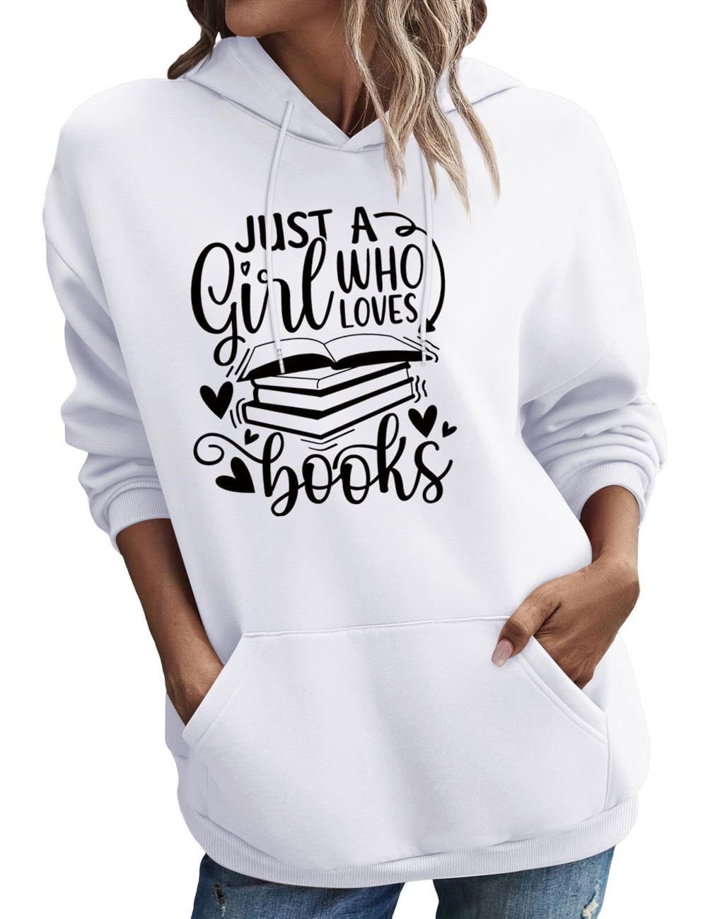 Sweat à capuche « Juste une fille qui aime les livres »