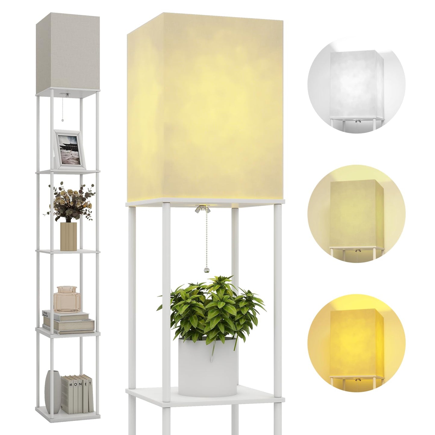 App-Controlled Smart Lightbulb Bookshelf Floor Lamp