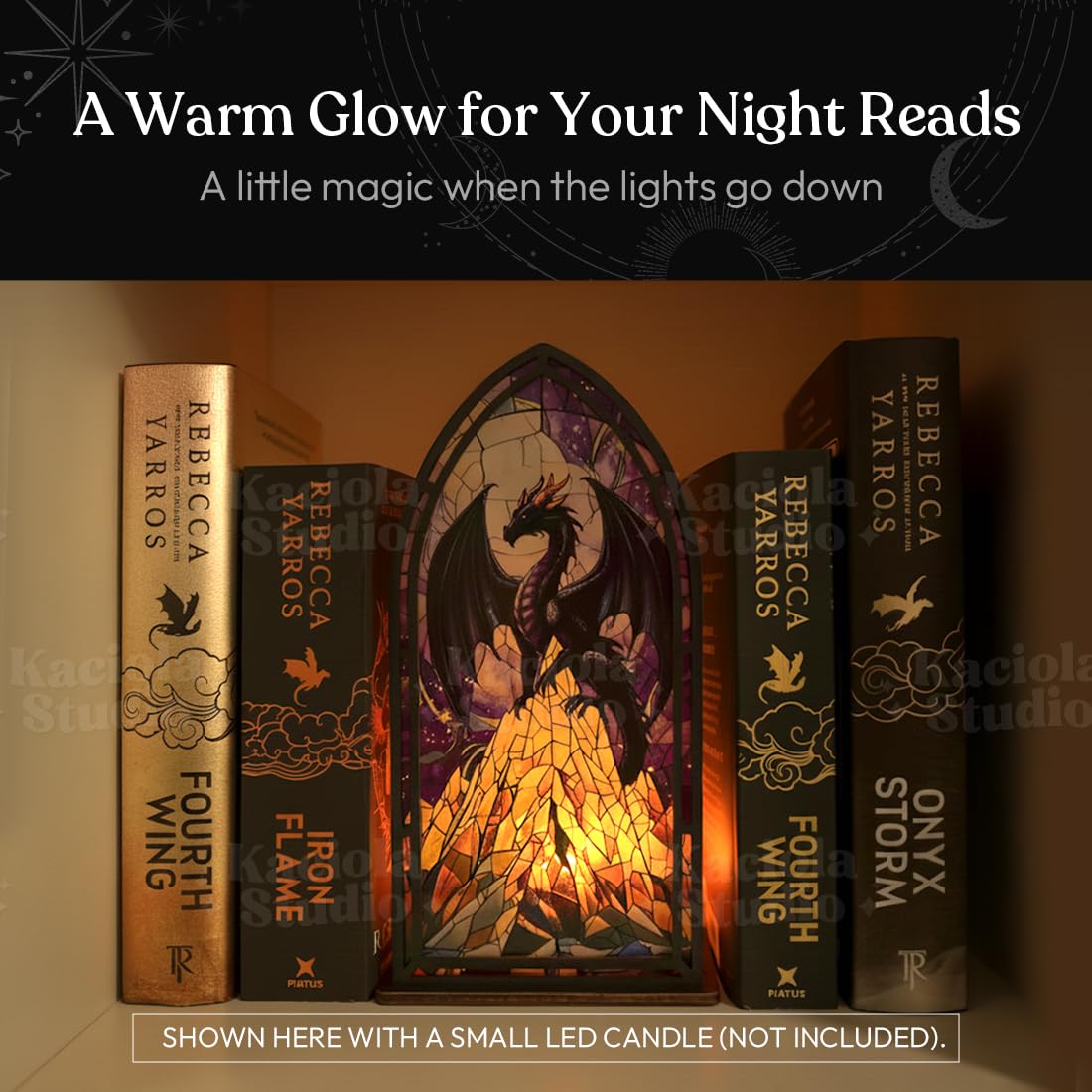 Fantasy Dragon Booknook Candle Holder - 2 Designs to Choose From