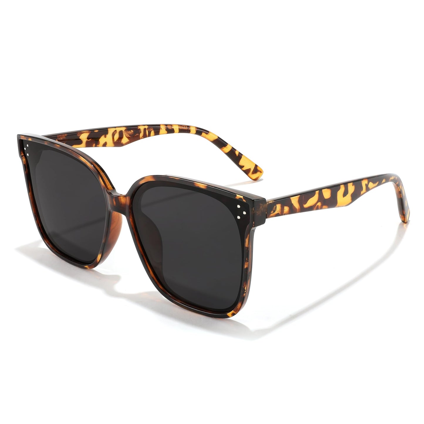FEISEDY Lunettes de soleil polarisées carrées surdimensionnées rétro pour femmes et hommes, style minimaliste B2600