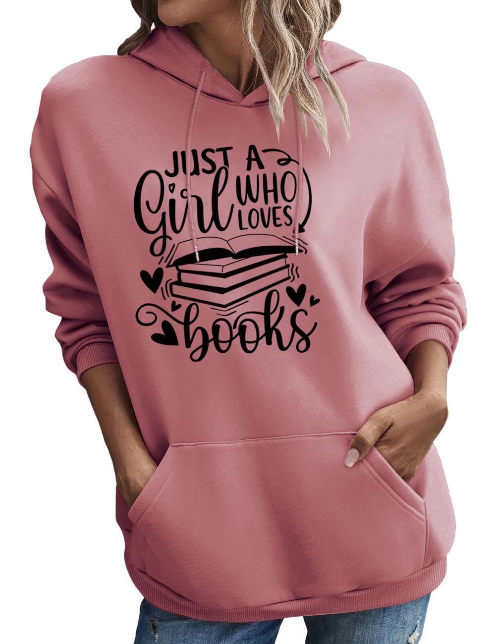 Sweat à capuche « Juste une fille qui aime les livres »