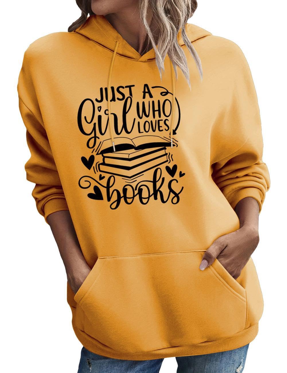 Sweat à capuche « Juste une fille qui aime les livres »