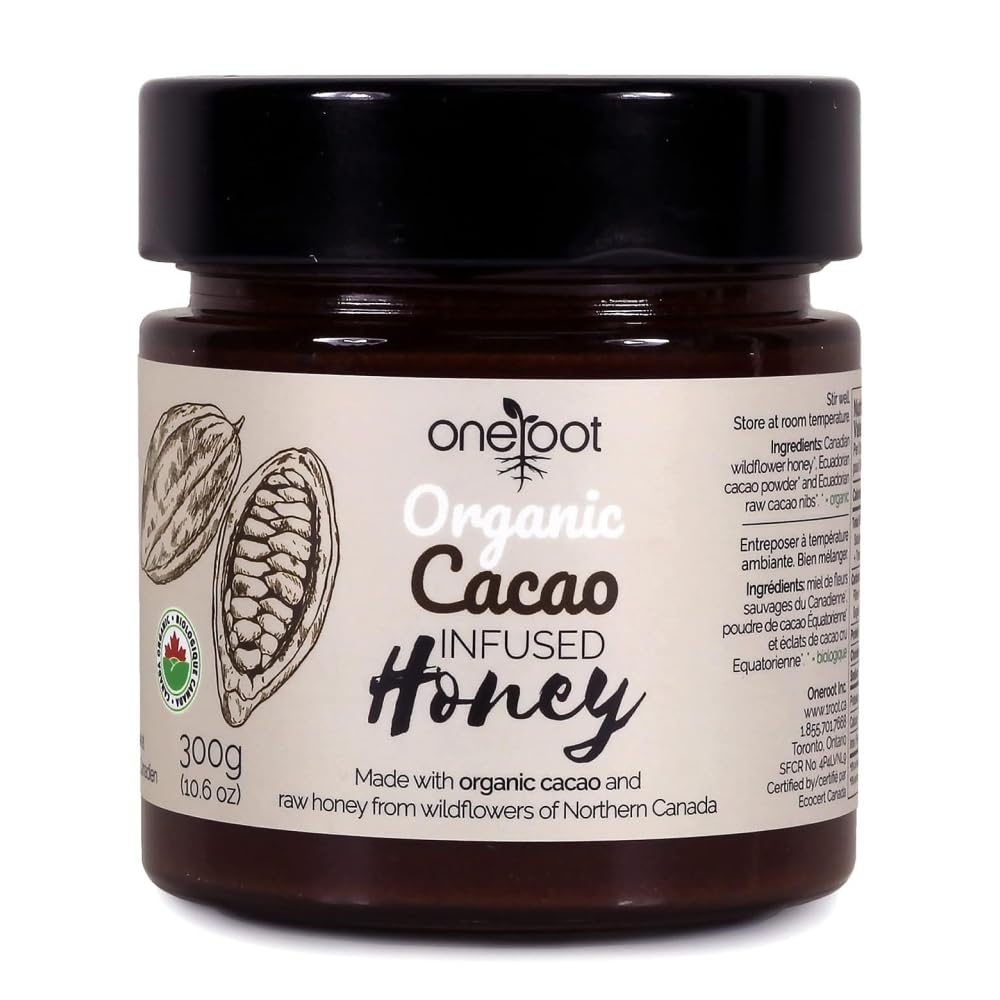 Miel infusé aux fleurs sauvages canadiennes - saveurs cacao, cannelle et ginseng