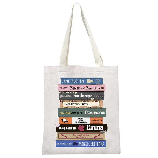 Classic Literature Gift Austen Book Club Gift Bookish Canvas Tote Bag for Book Lovers