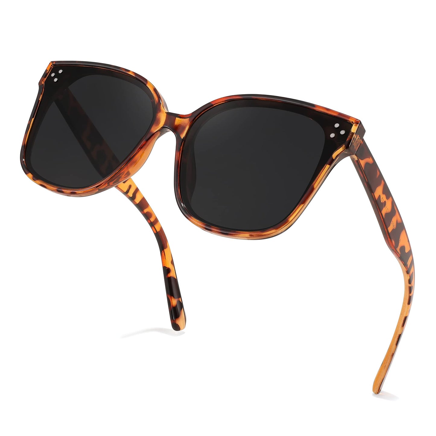 FEISEDY Lunettes de soleil polarisées carrées surdimensionnées rétro pour femmes et hommes, style minimaliste B2600