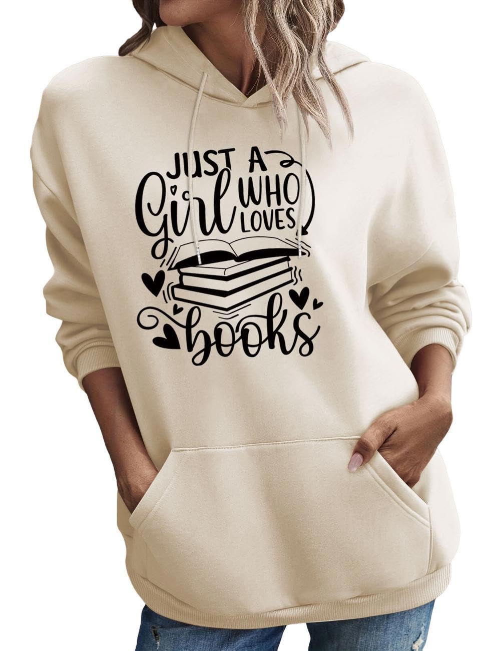Sweat à capuche « Juste une fille qui aime les livres »