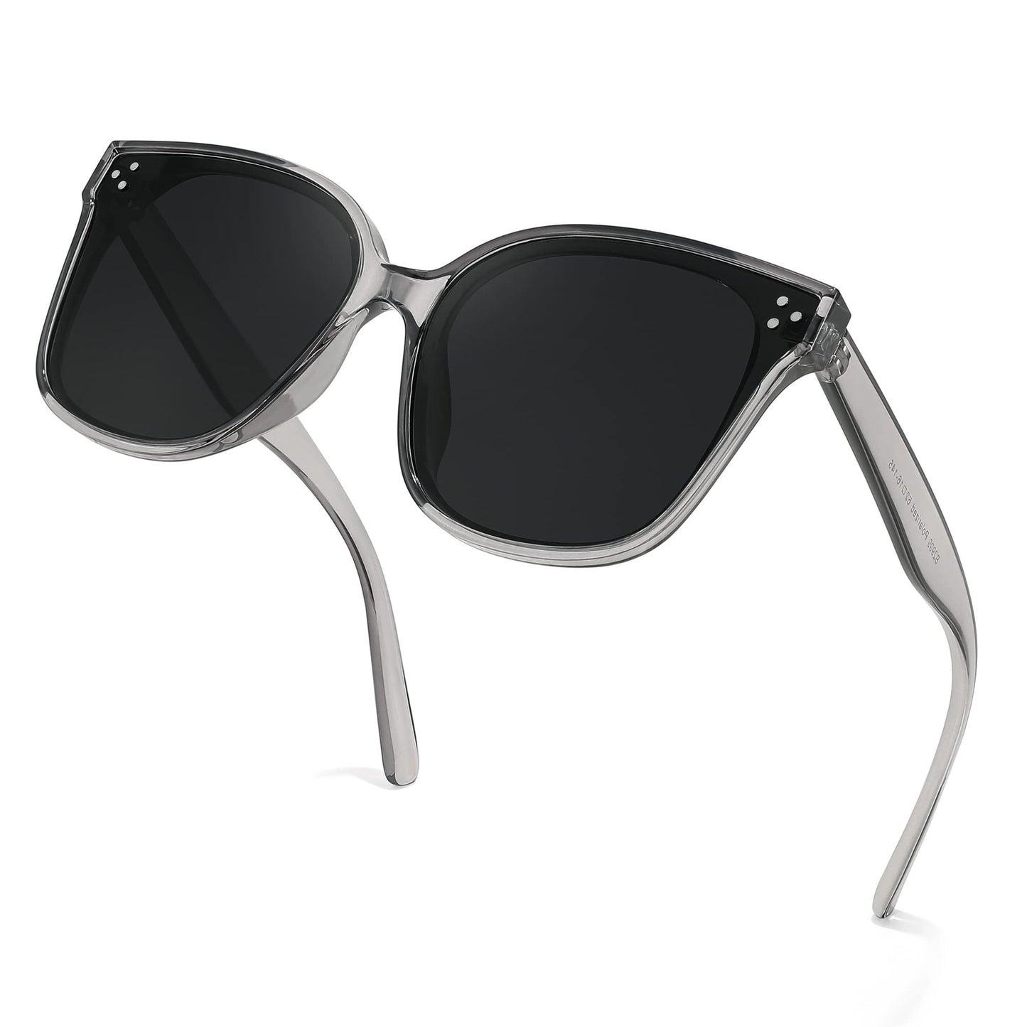 FEISEDY Lunettes de soleil polarisées carrées surdimensionnées rétro pour femmes et hommes, style minimaliste B2600