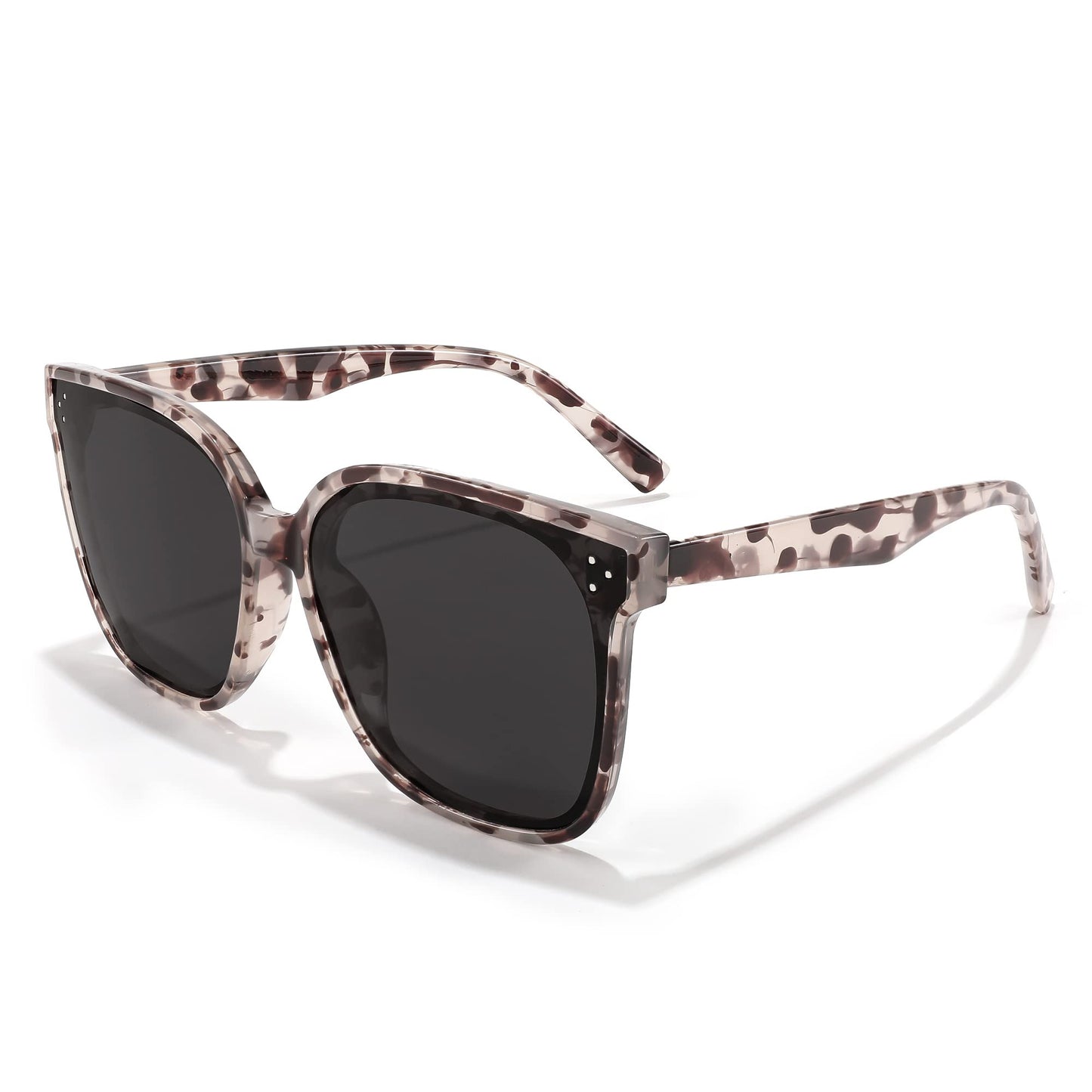 FEISEDY Lunettes de soleil polarisées carrées surdimensionnées rétro pour femmes et hommes, style minimaliste B2600