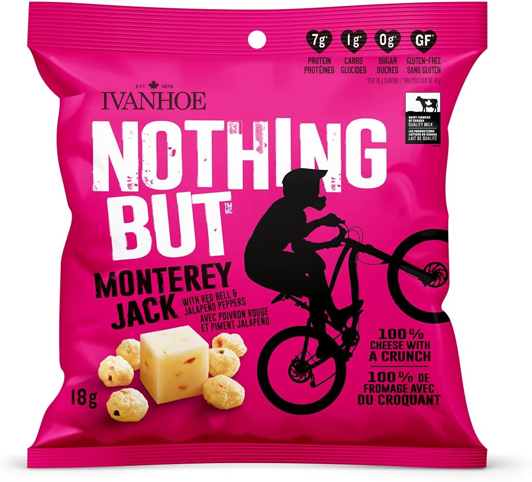 Ivanhoe Nothing But Cheese 100% Canadian Puffed Cheese Snacks (12x18g bags), Monterey Jack, 12 count
