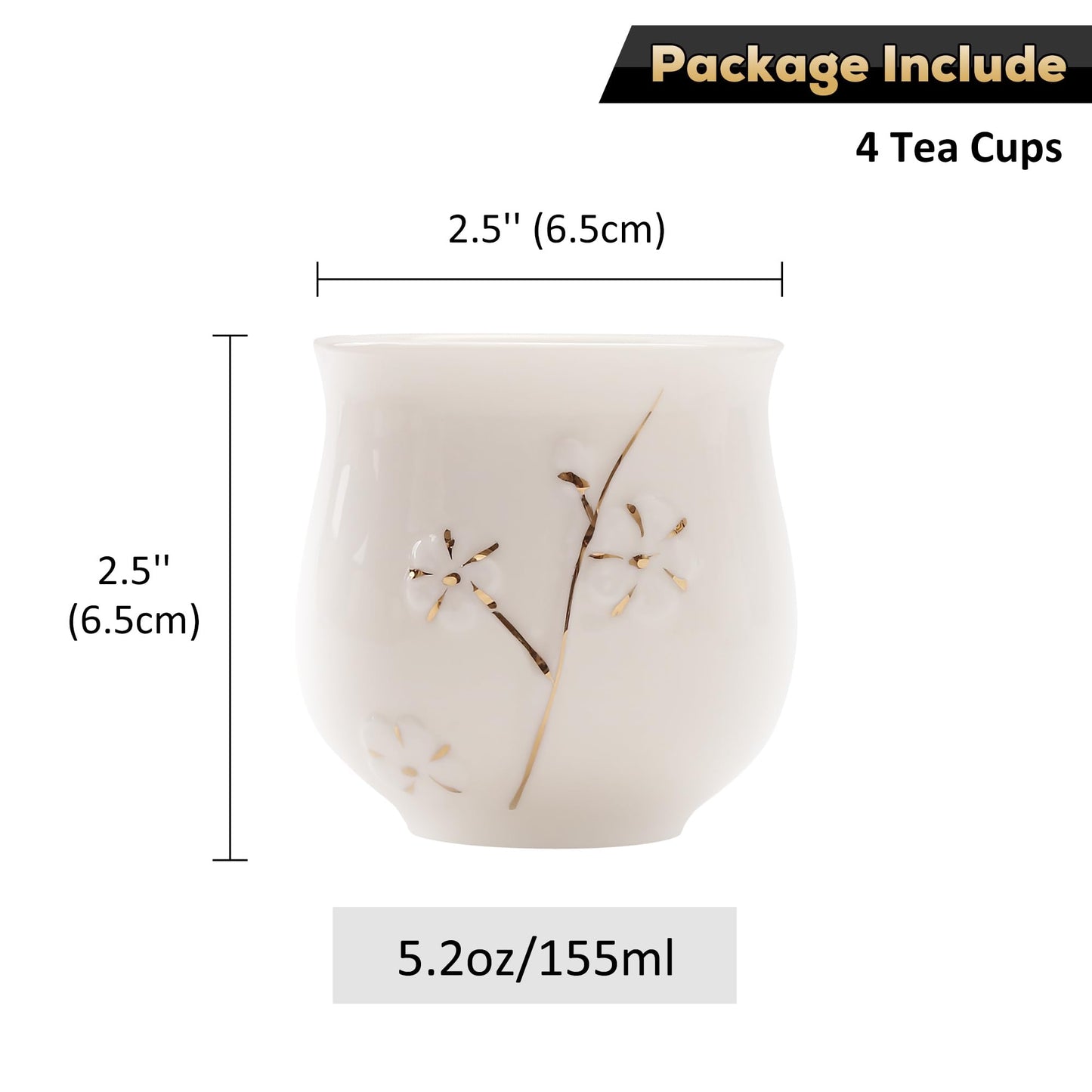 Service à Thé Japonais Dujust, Service à Thé en Porcelaine Noire avec 1 Théière, 6 Tasses à Thé, 1 Plateau de Service, 1 Infuseur en Acier Inoxydable, Magnifique Service à Thé Asiatique pour les Amateurs de Thé/Femmes/Hommes (Campagne Dorée)